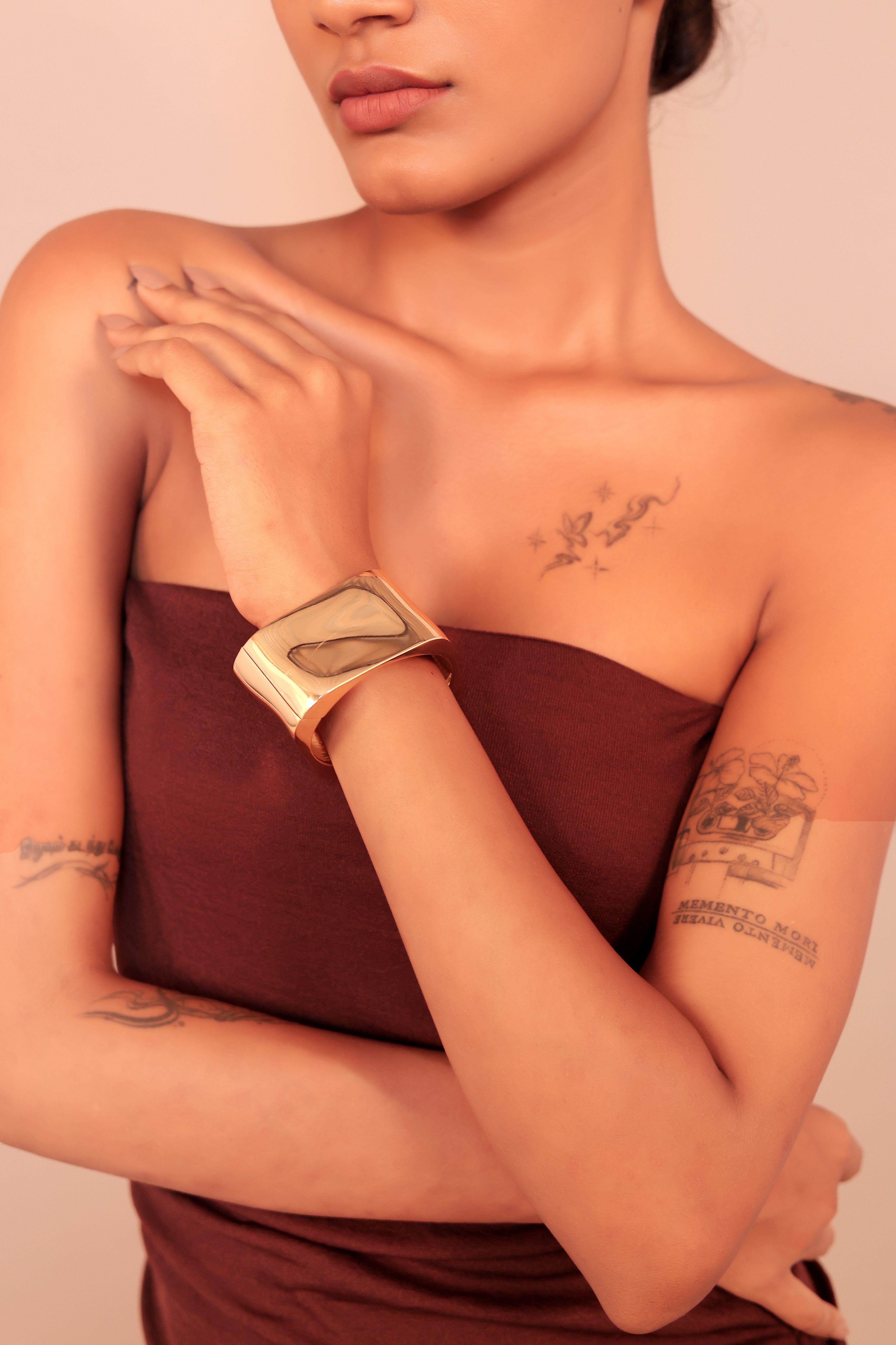 18K Gold Plated Sculpted Shine Kada