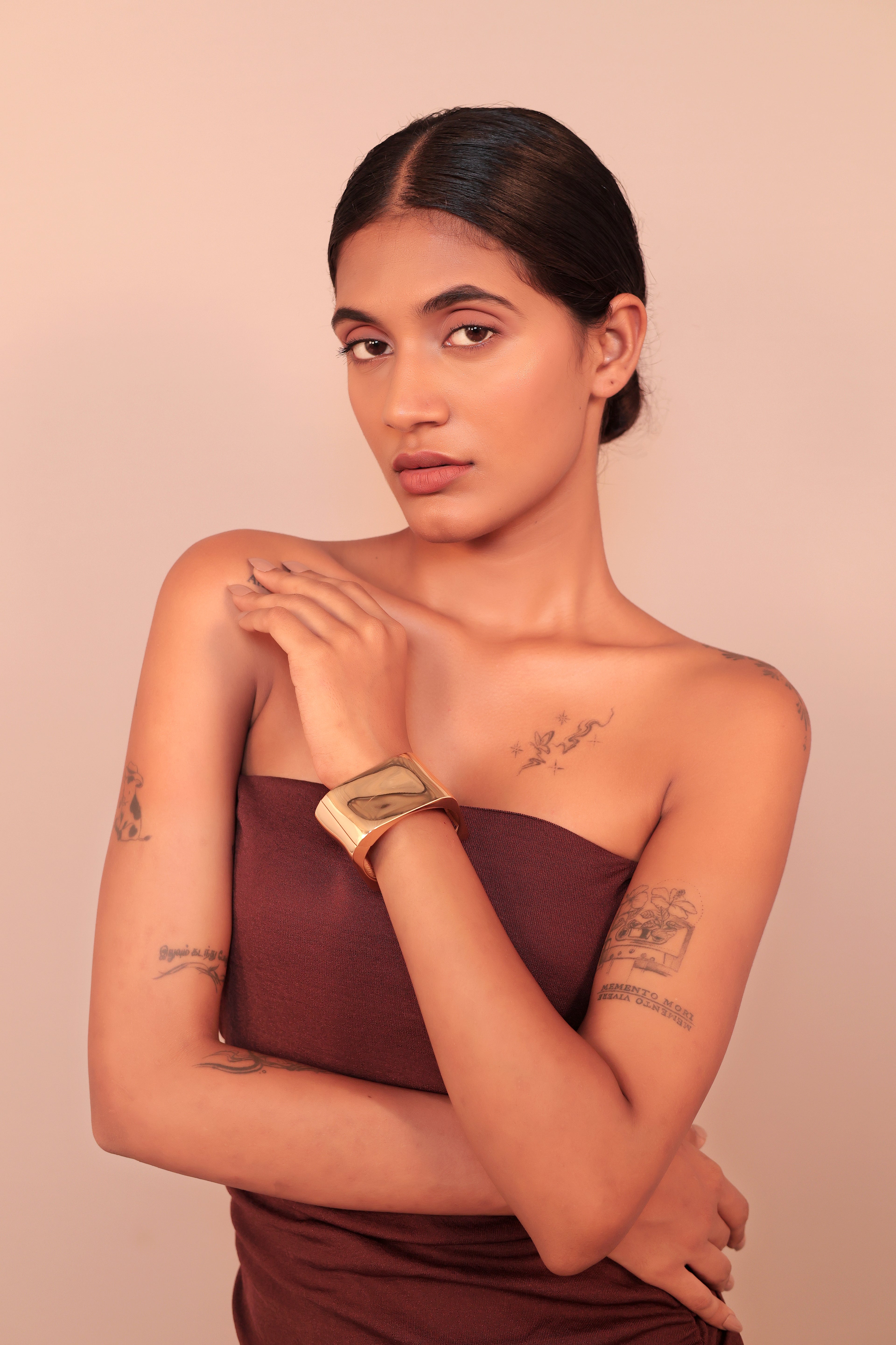 18K Gold Plated Sculpted Shine Kada