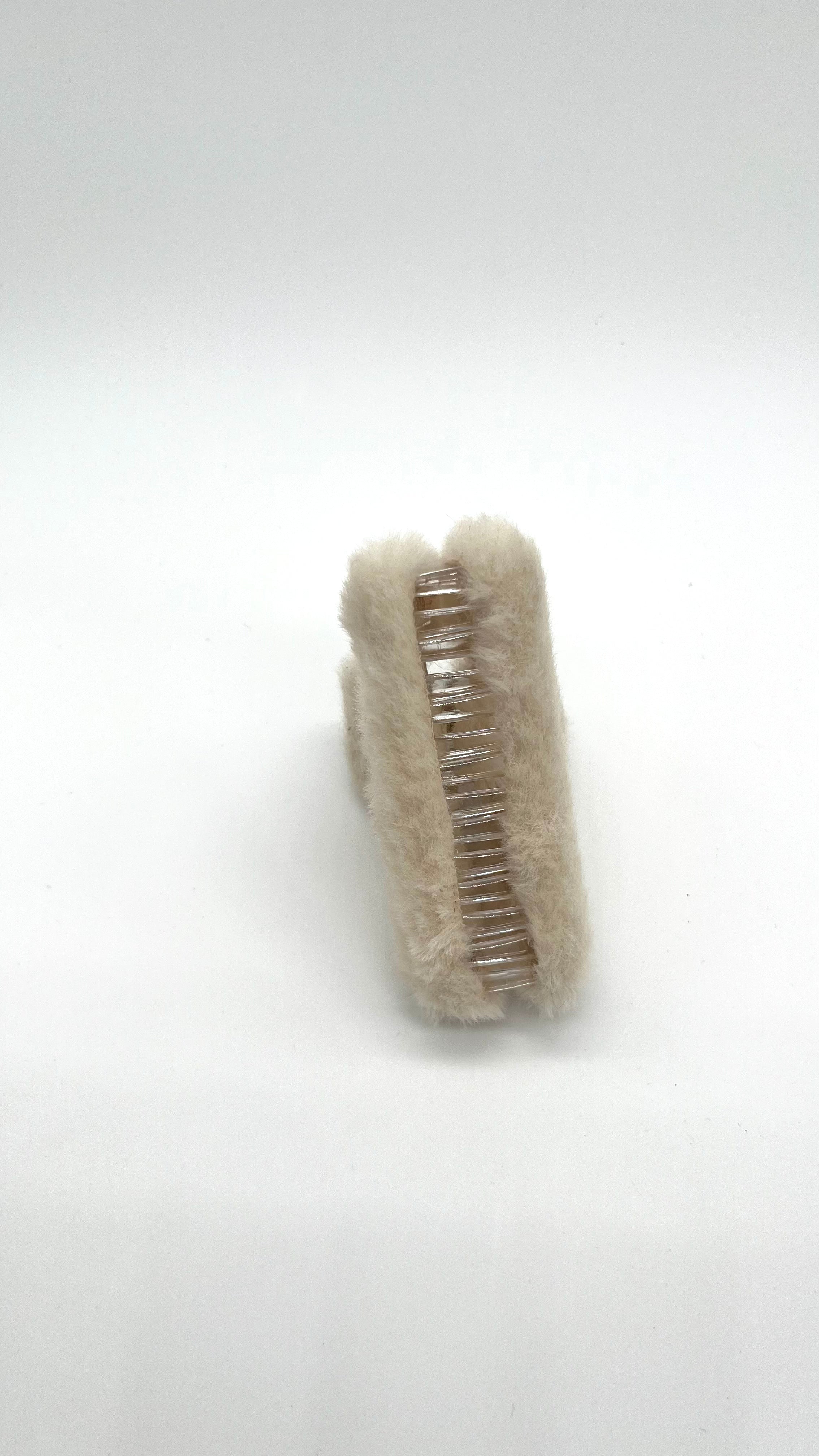 Plush Ivory Hair Claw