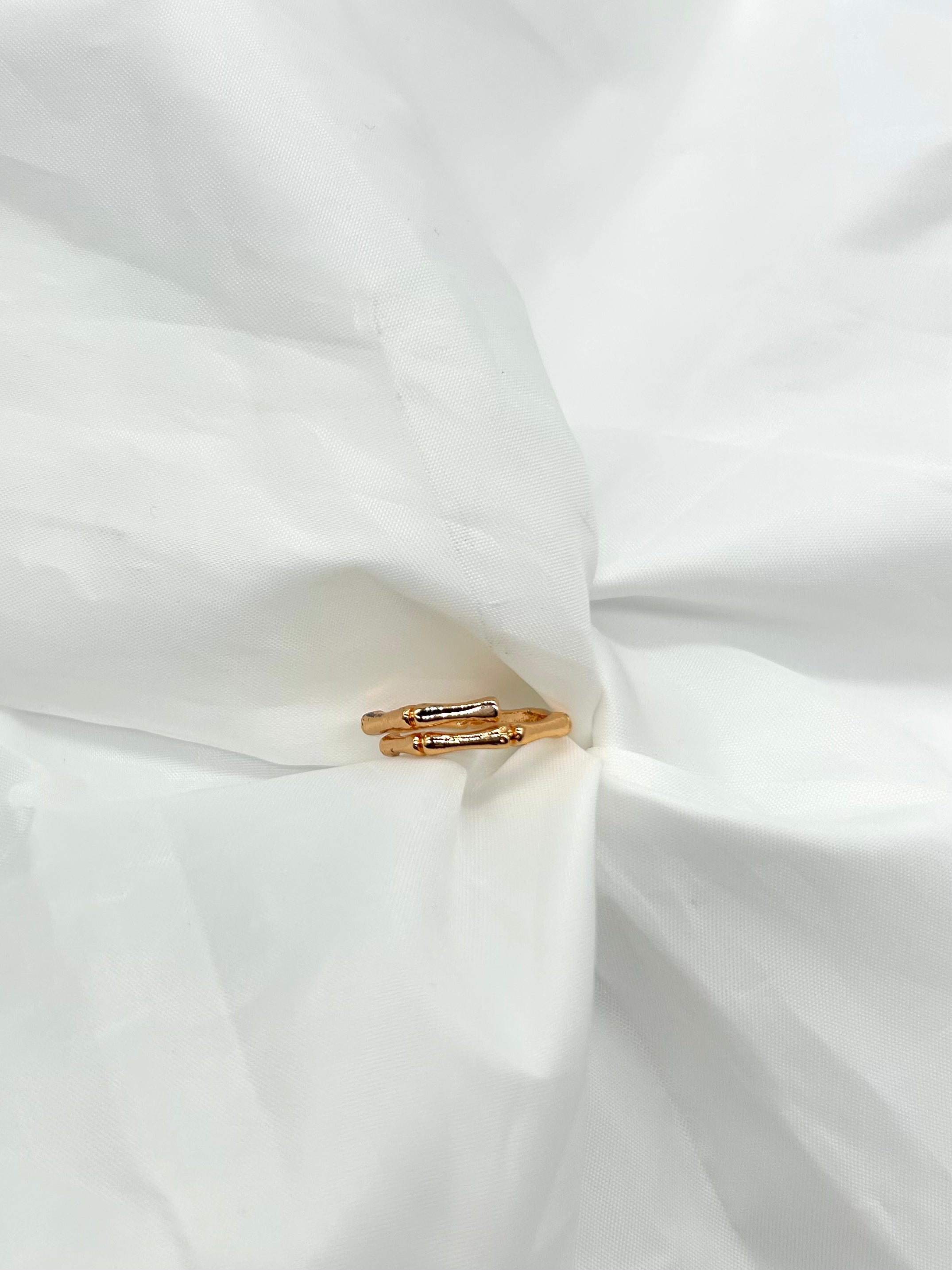 Golden Bamboo Stacked Ring
