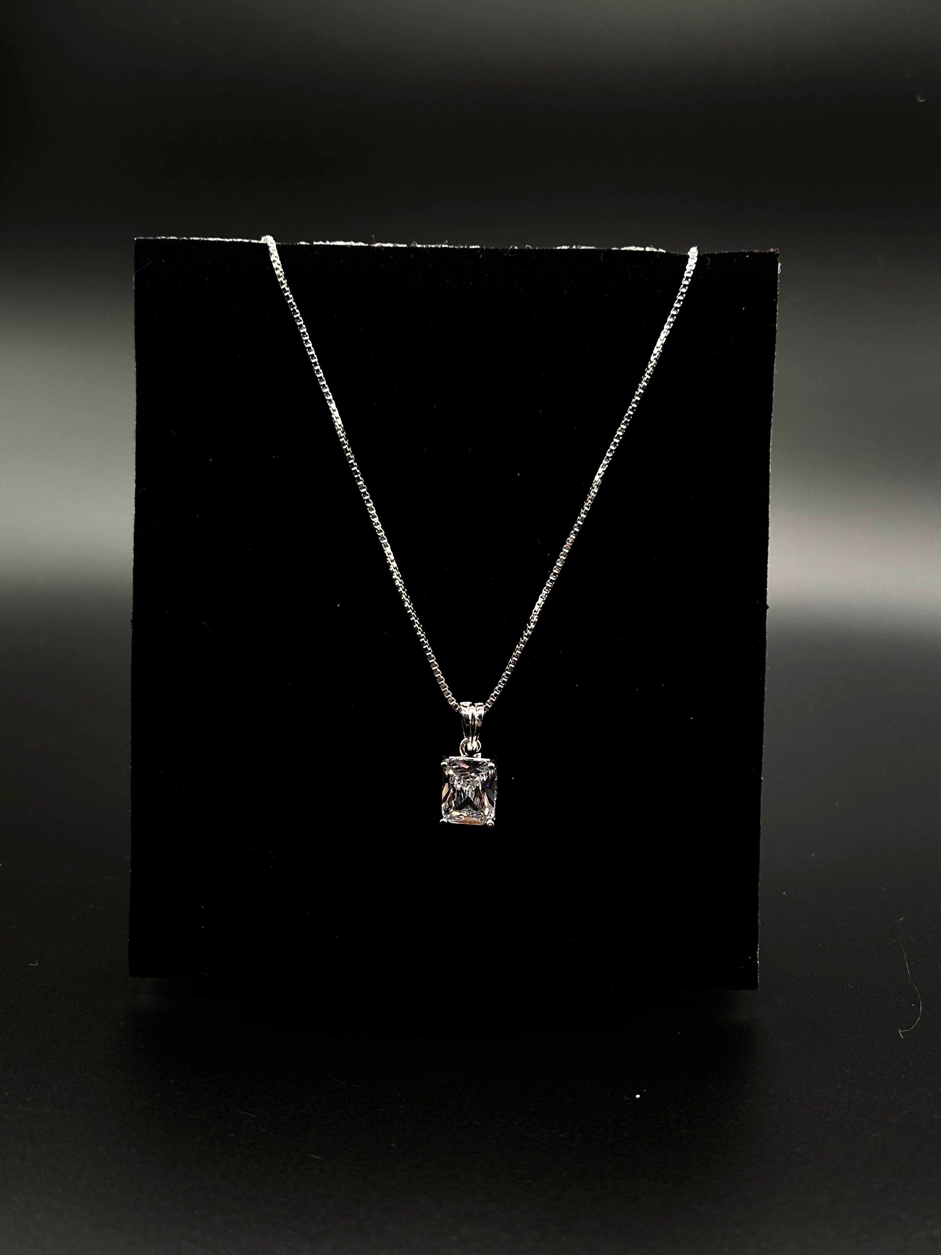 Classic Emerald-Cut Pendant Necklace