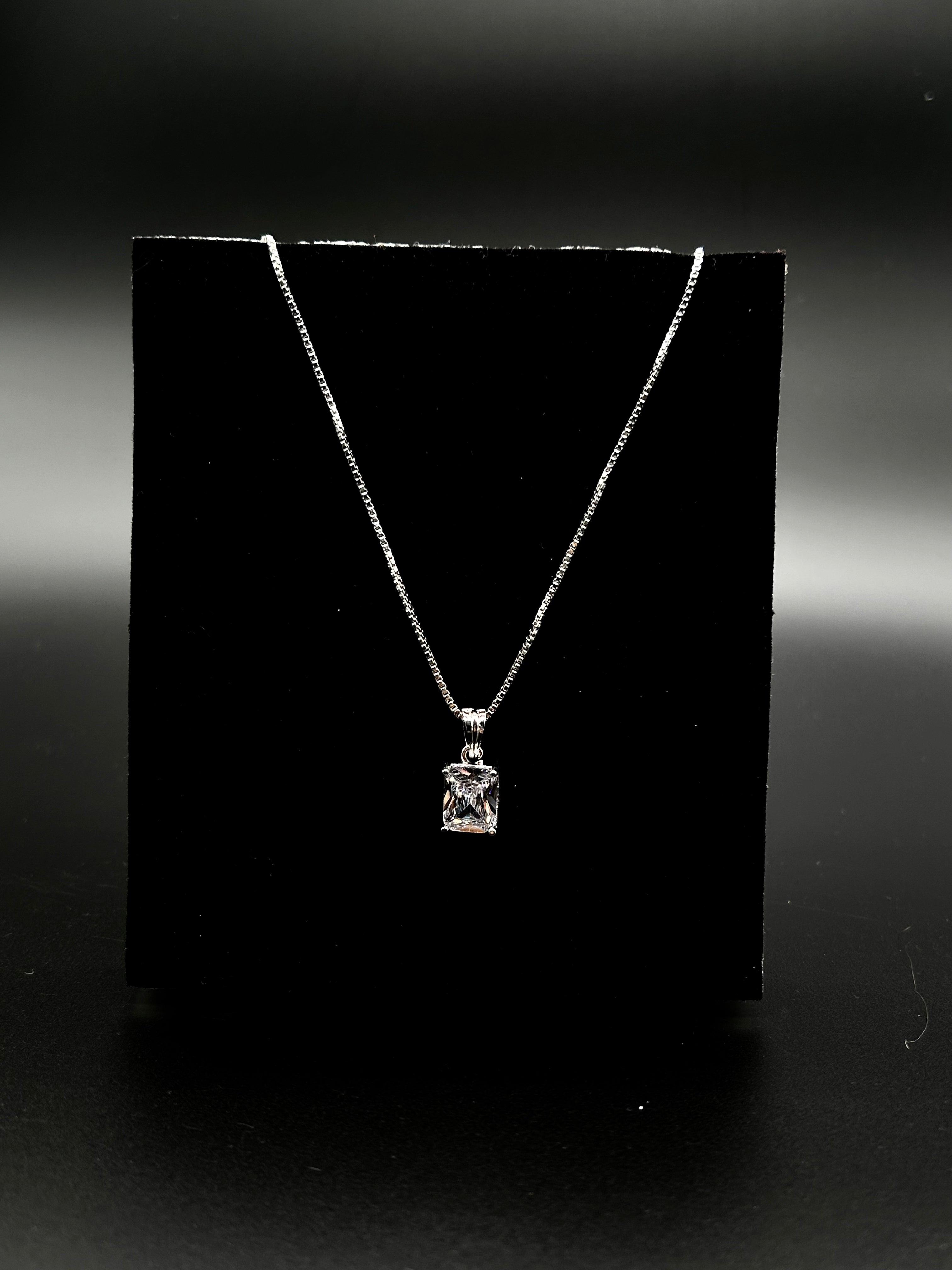 Classic Emerald-Cut Pendant Necklace