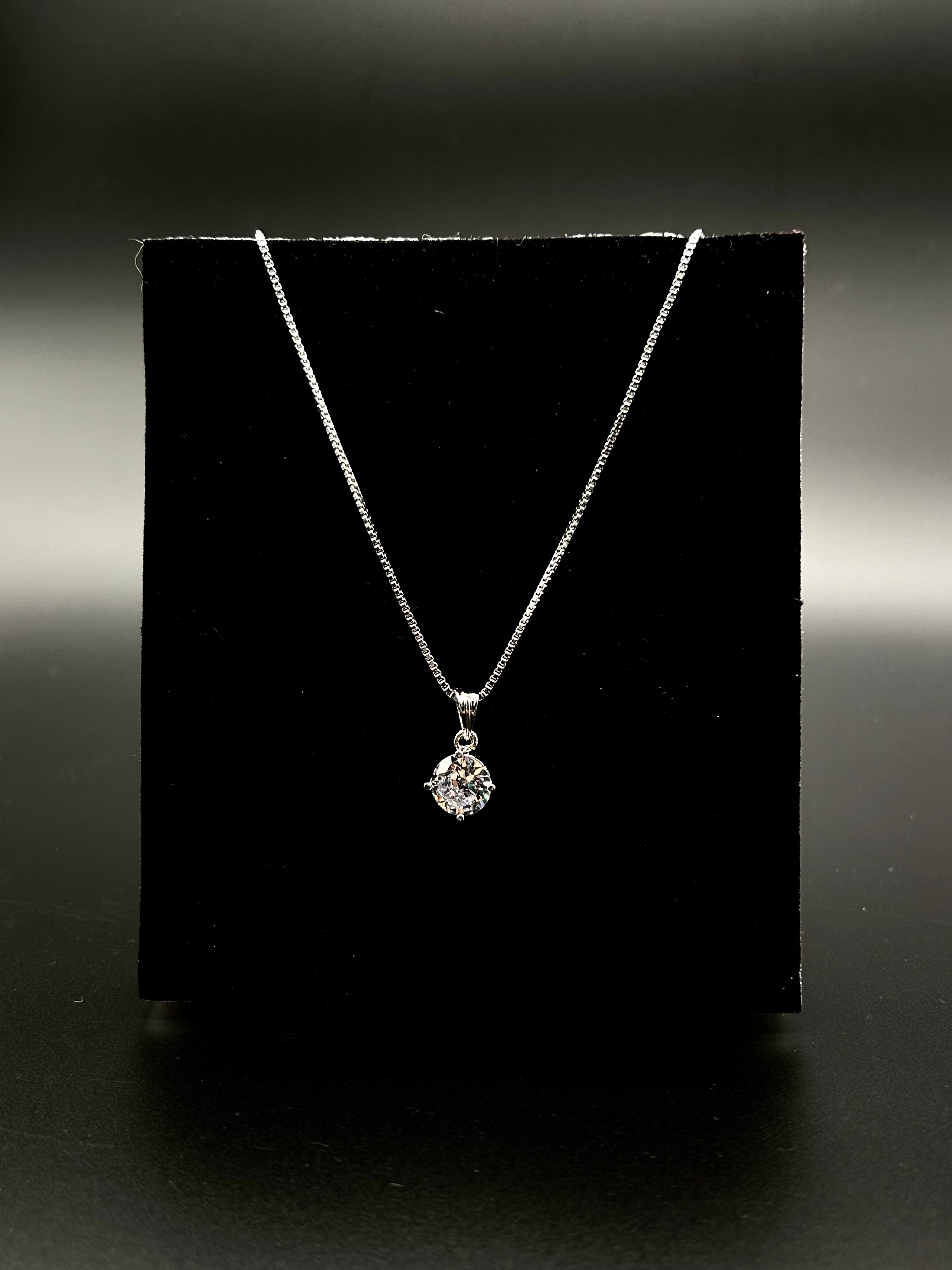 Crystal Solitaire Pendant Necklace