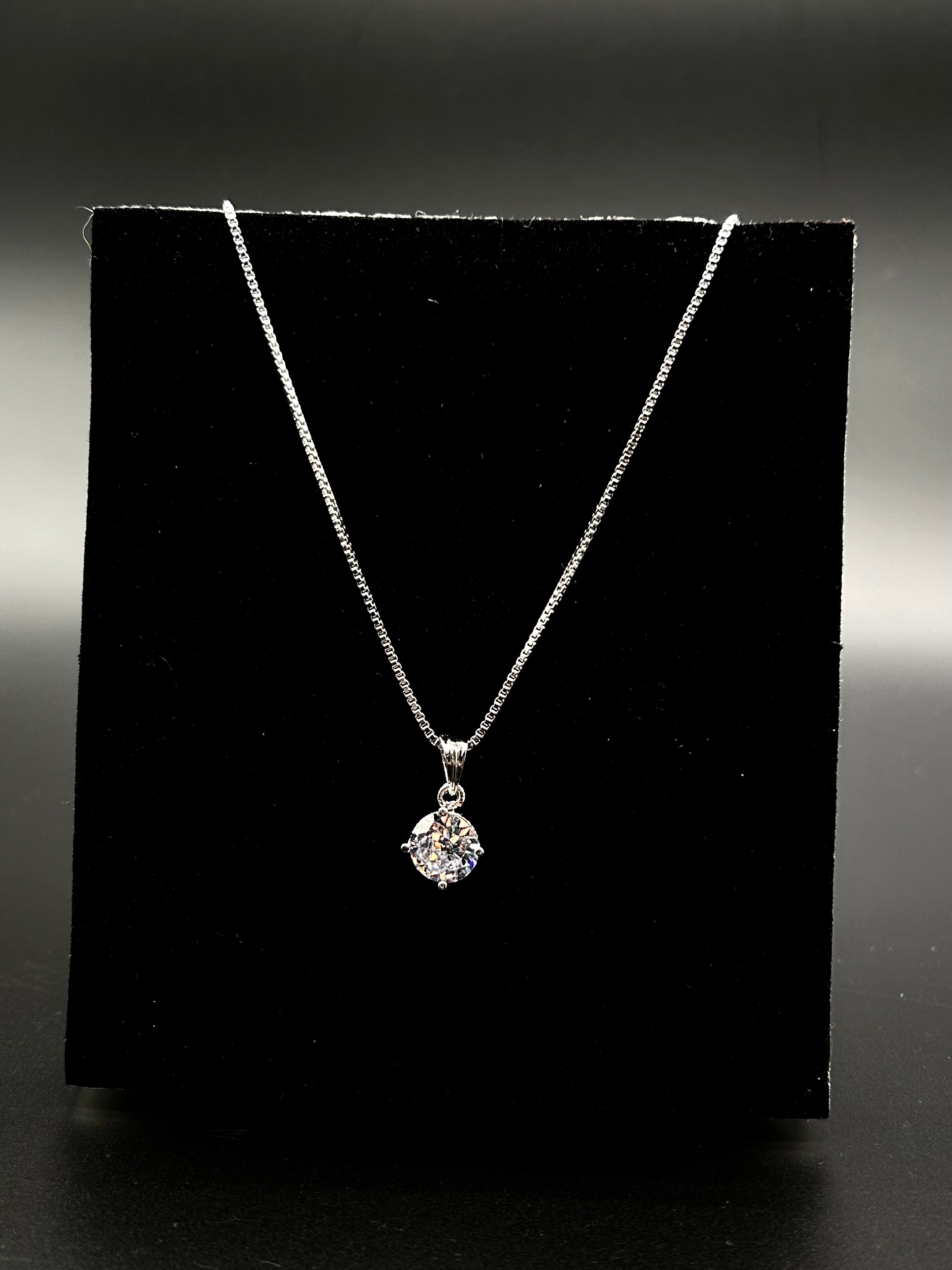 Crystal Solitaire Pendant Necklace