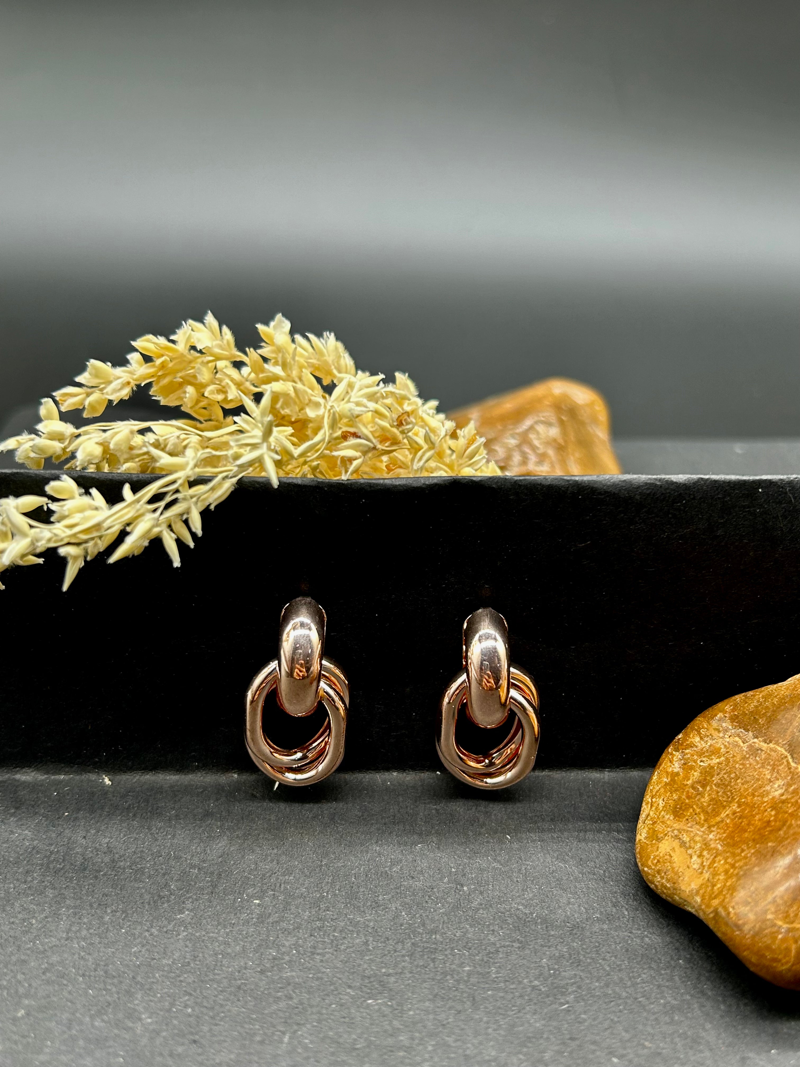 Rose Gold Link Hoop Earrings