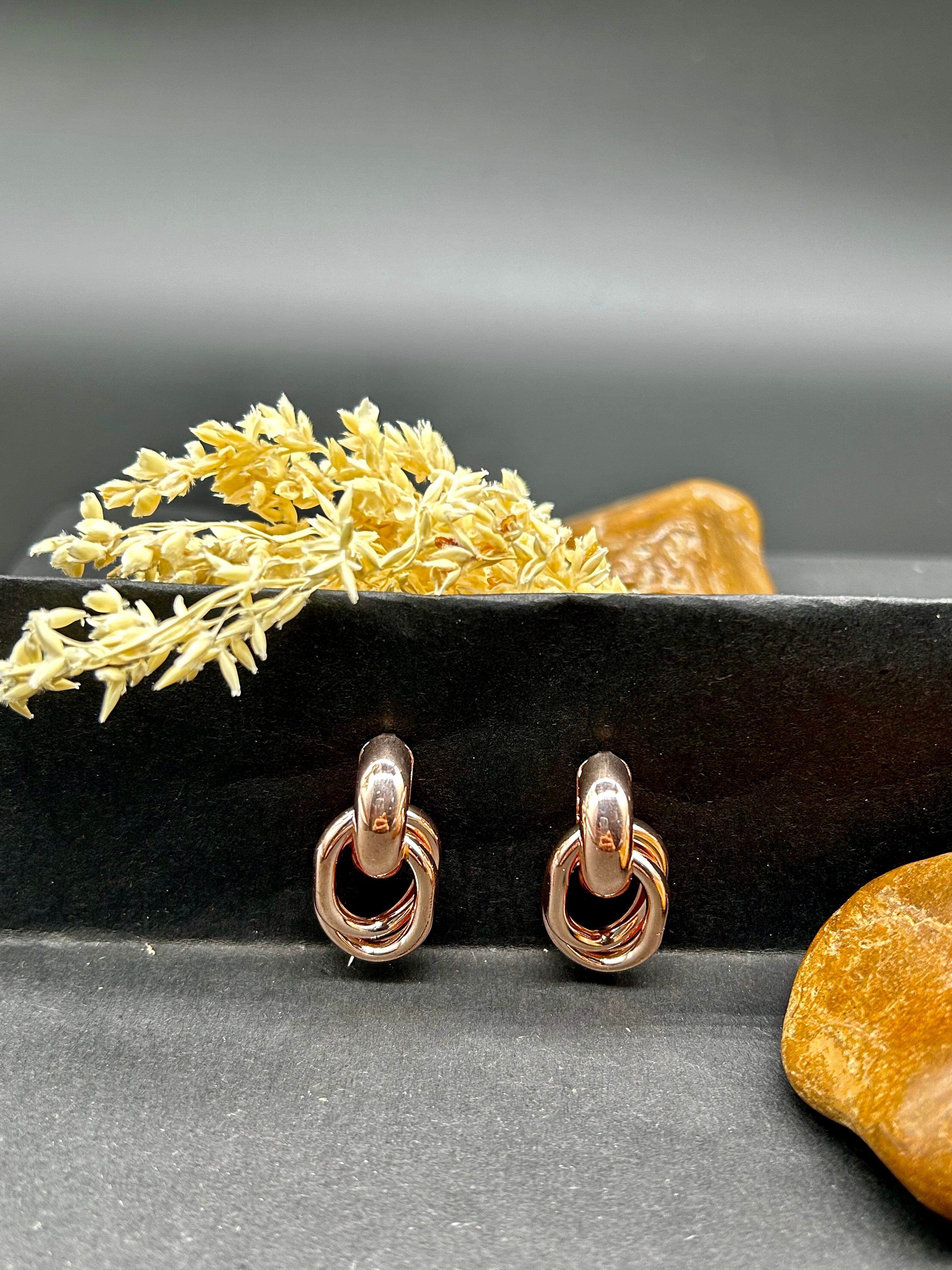 Rose Gold Link Hoop Earrings