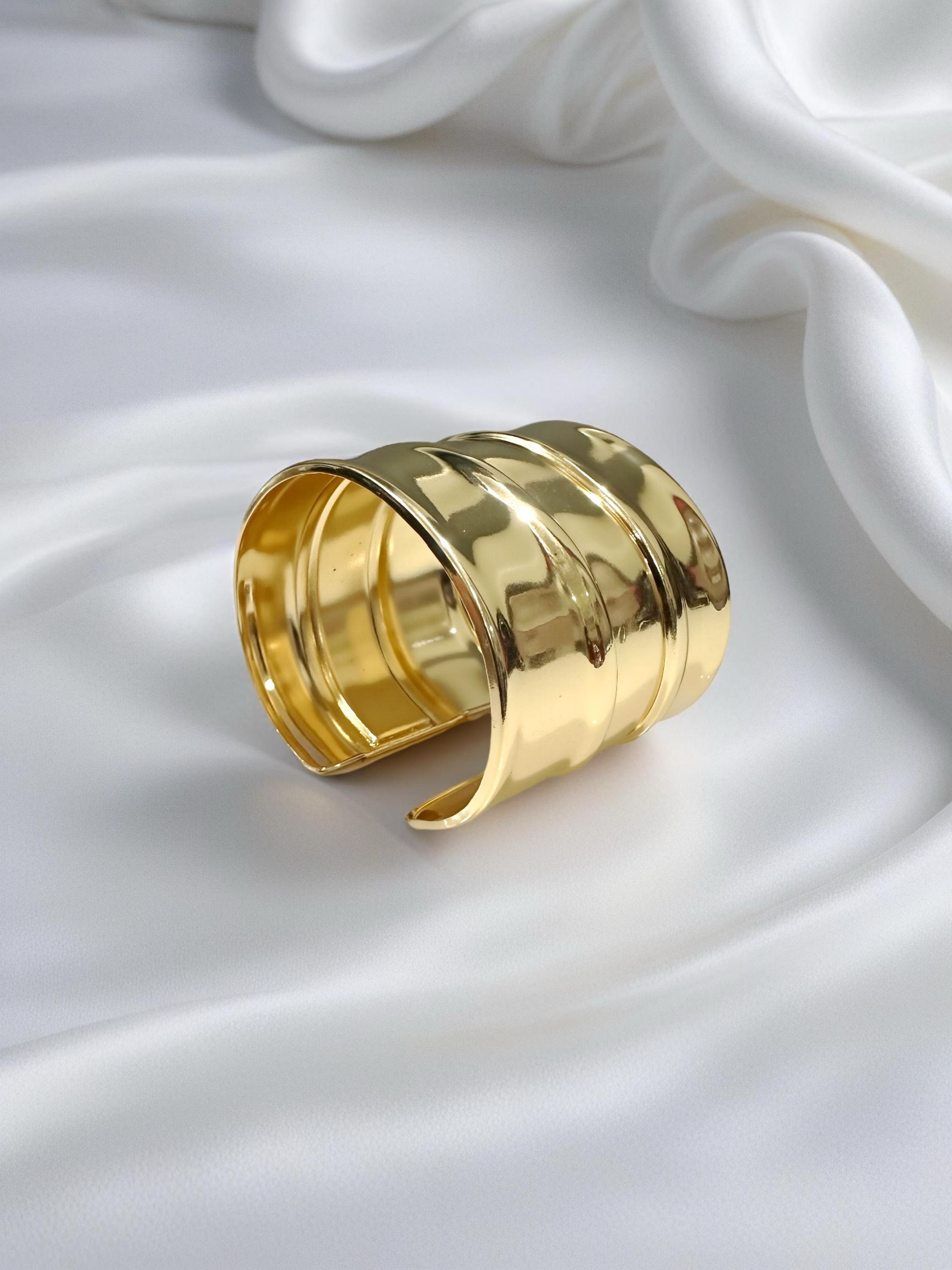 18K Gold Plated Triple-Ridge Kada