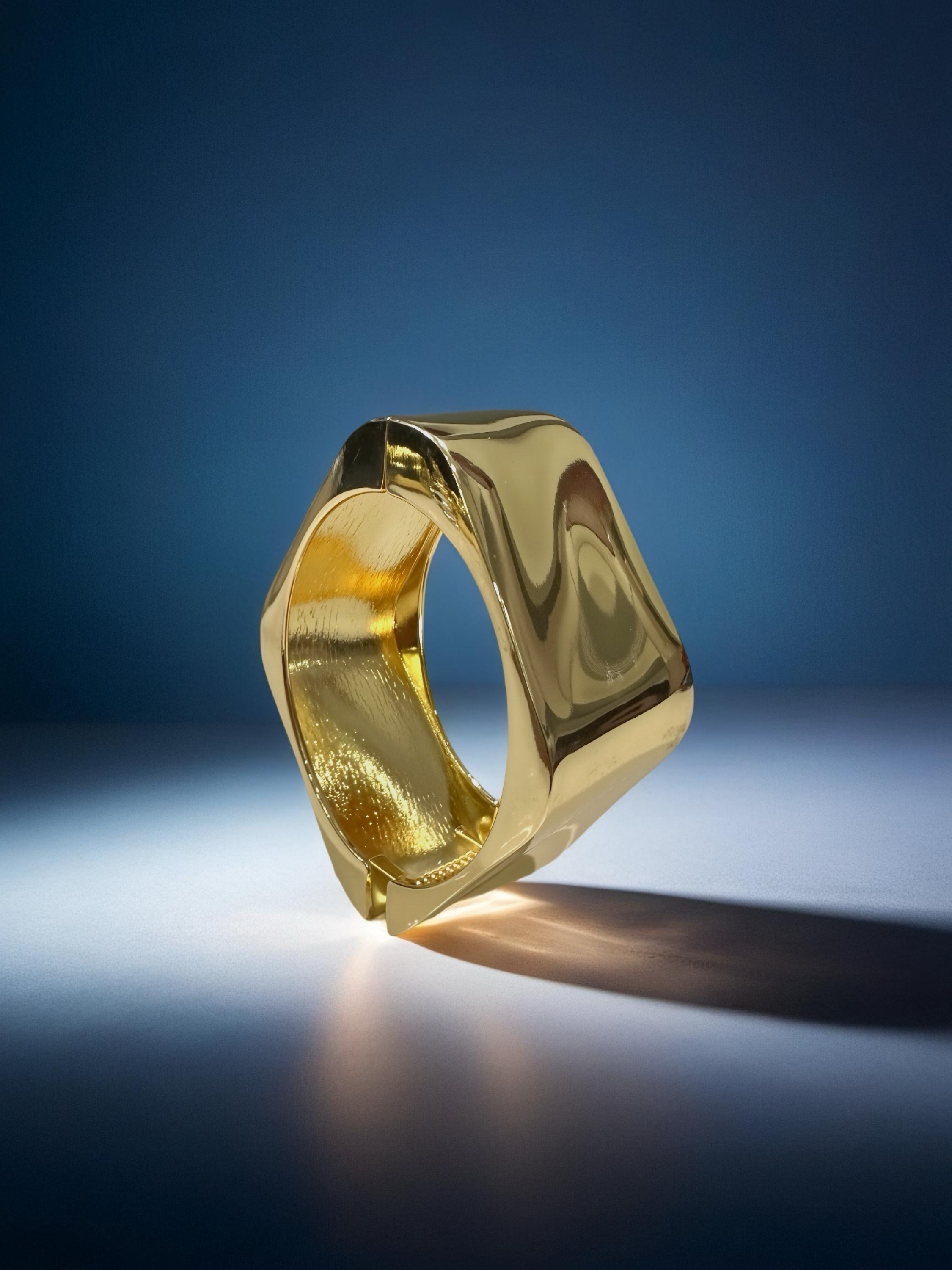 18K Gold Plated Sculpted Shine Kada
