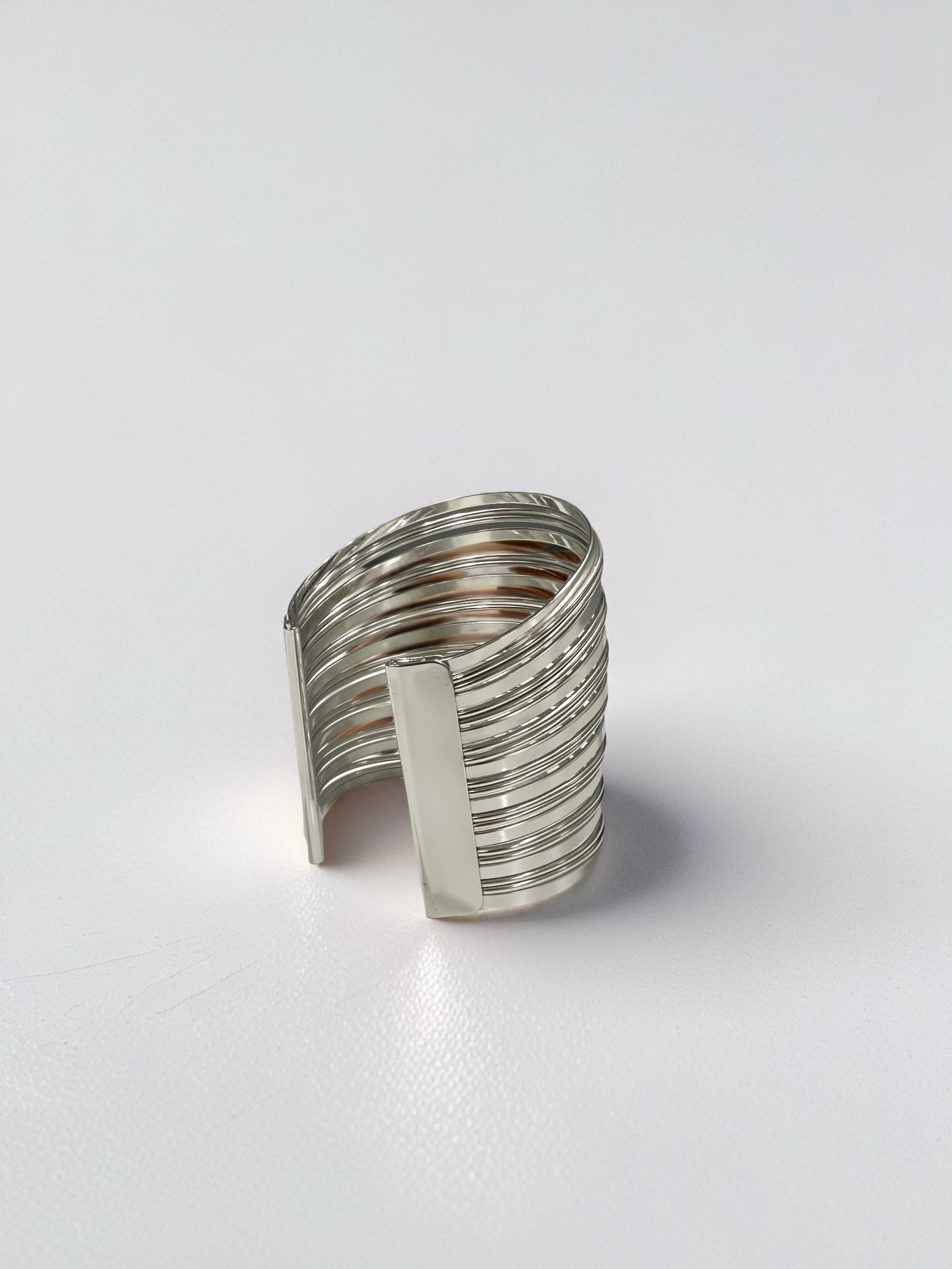 925 Silver Plated Kada – Sculpted Lines, Modern Grace