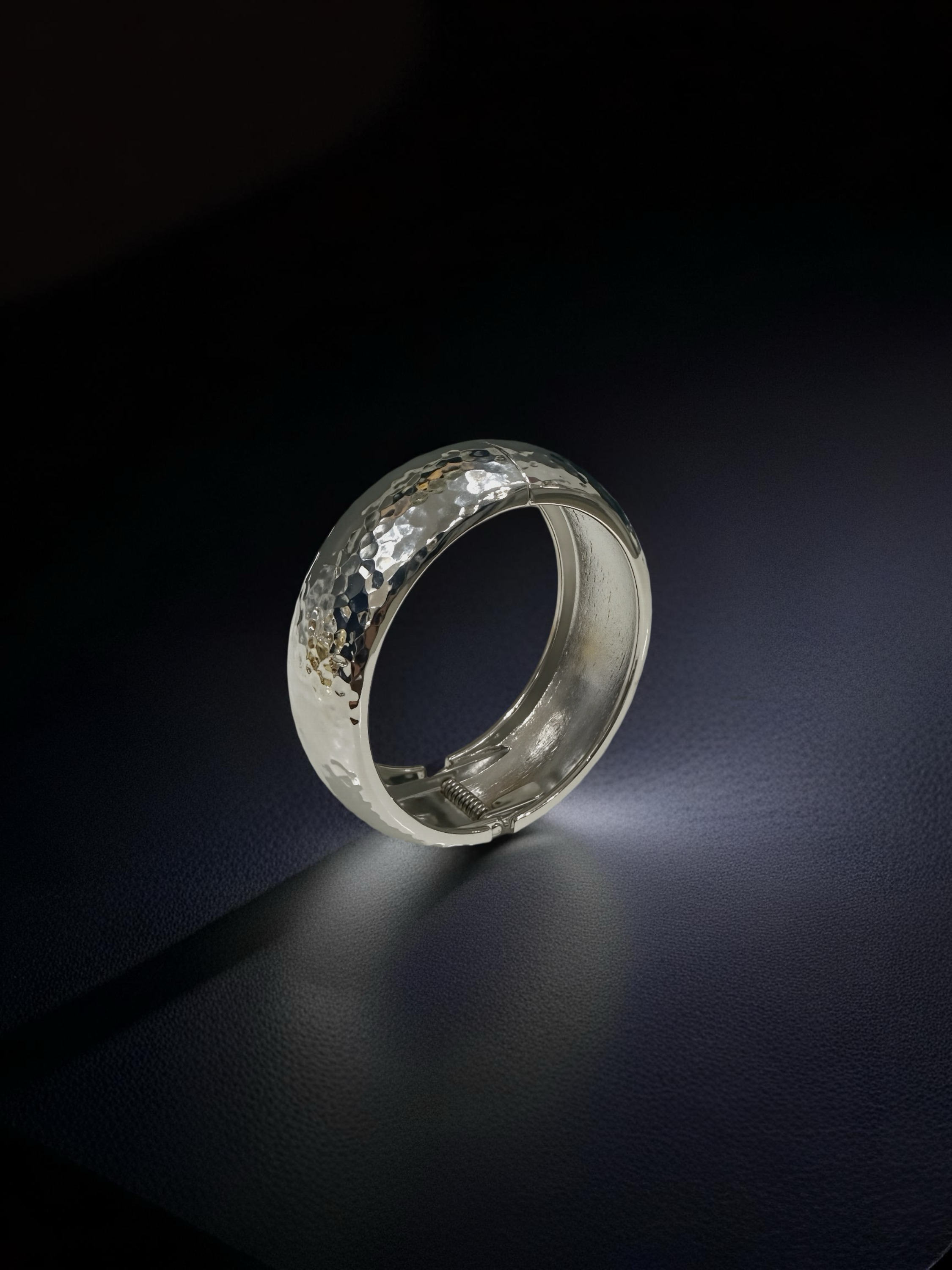 925 Silver Plated Hammered Kada