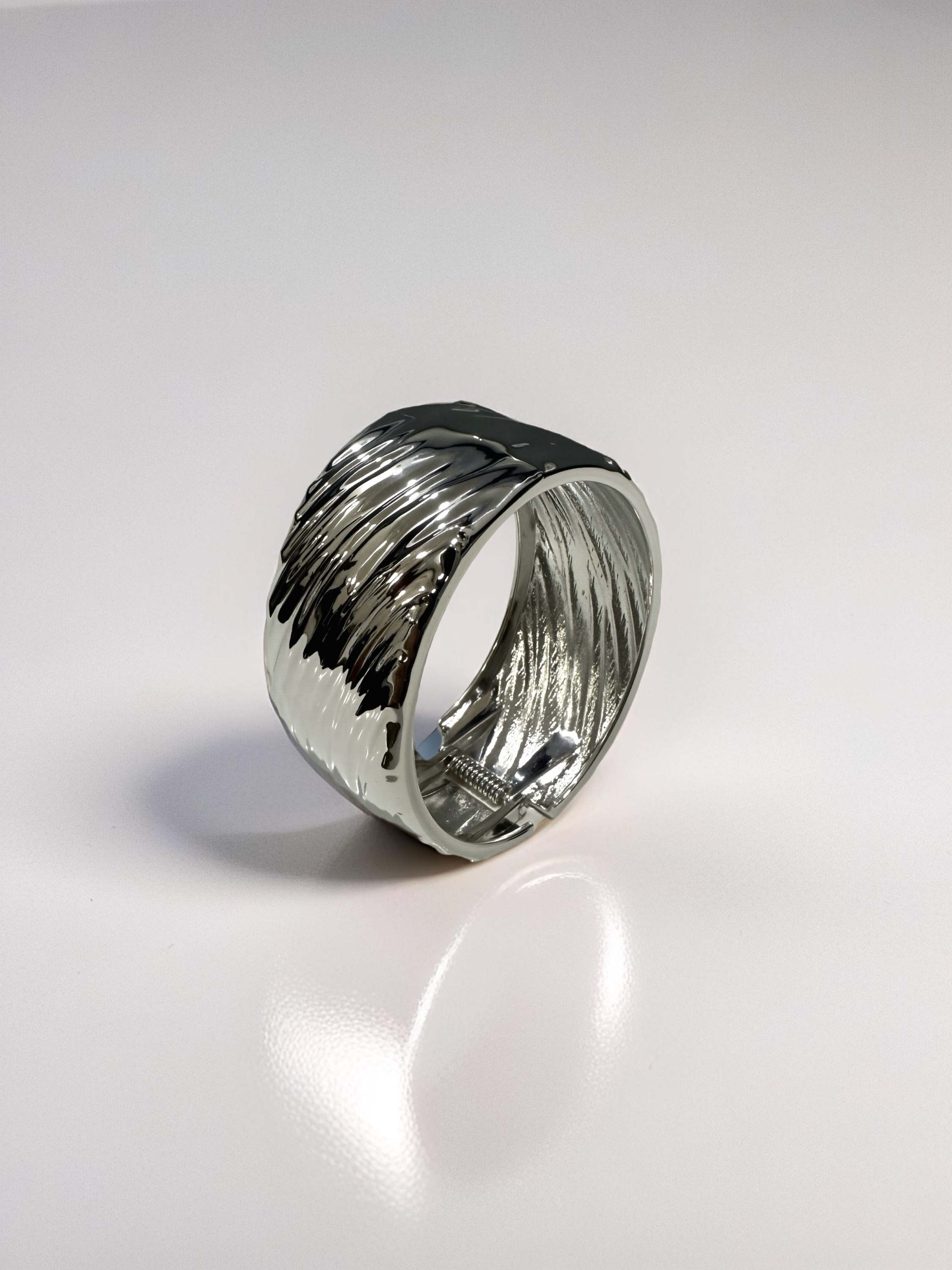 925 Silver Plated Textured Band Ring