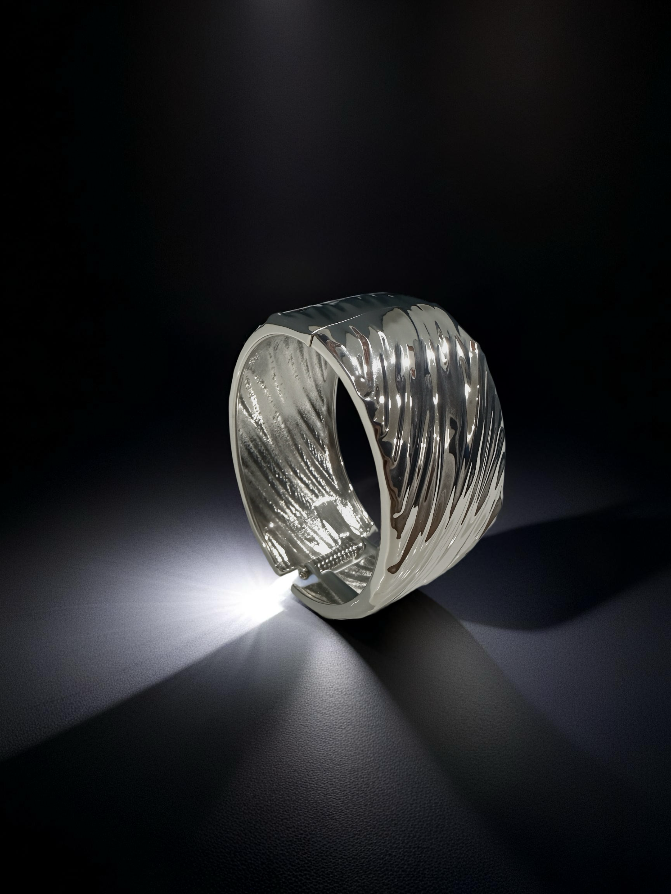 925 Silver Plated Textured Band Ring