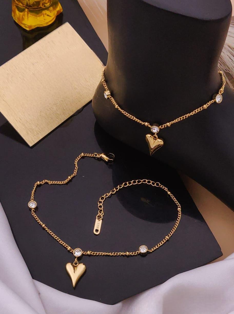 Heart Pearl Anklet
