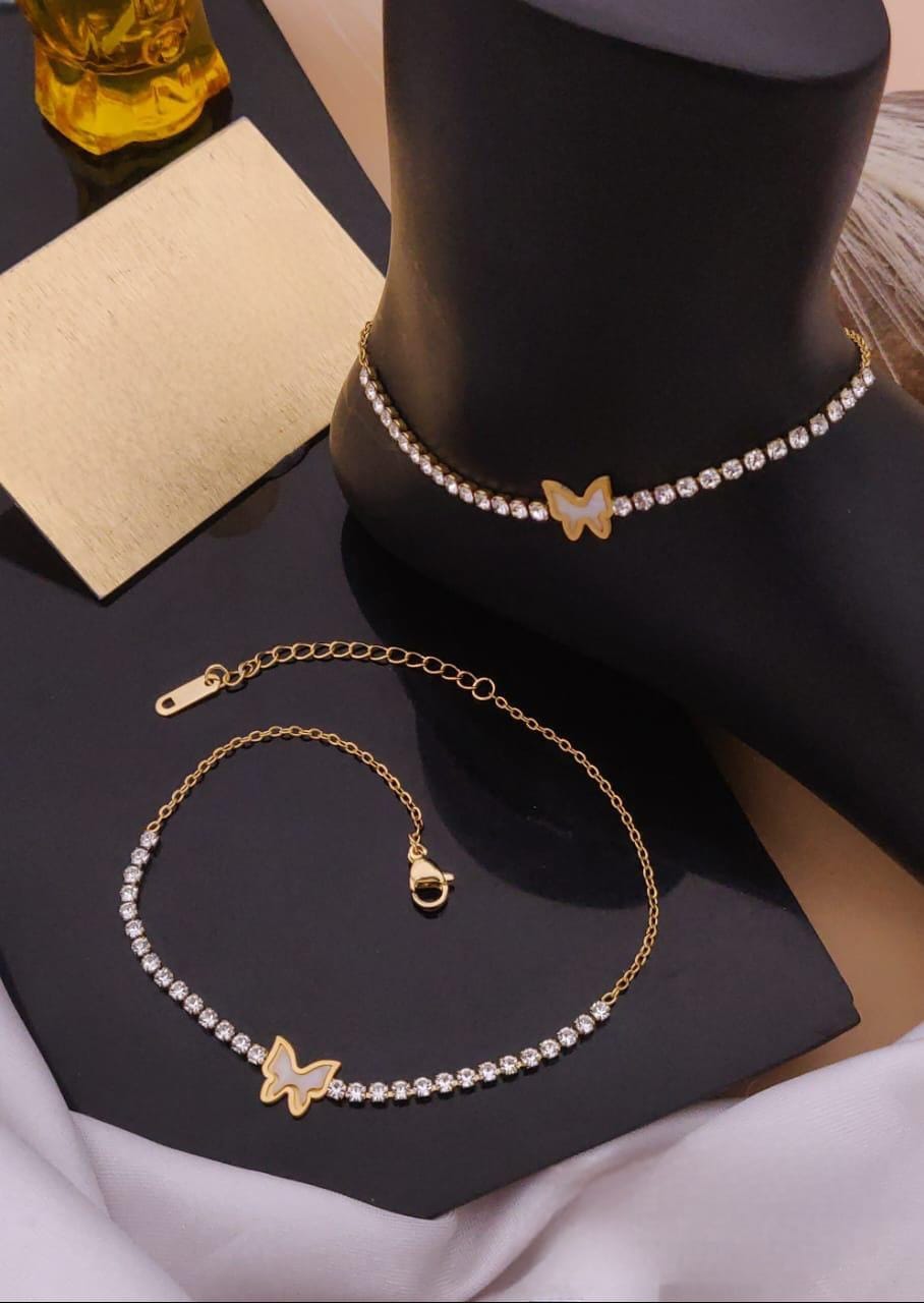 Butterfly Pearl Anklet