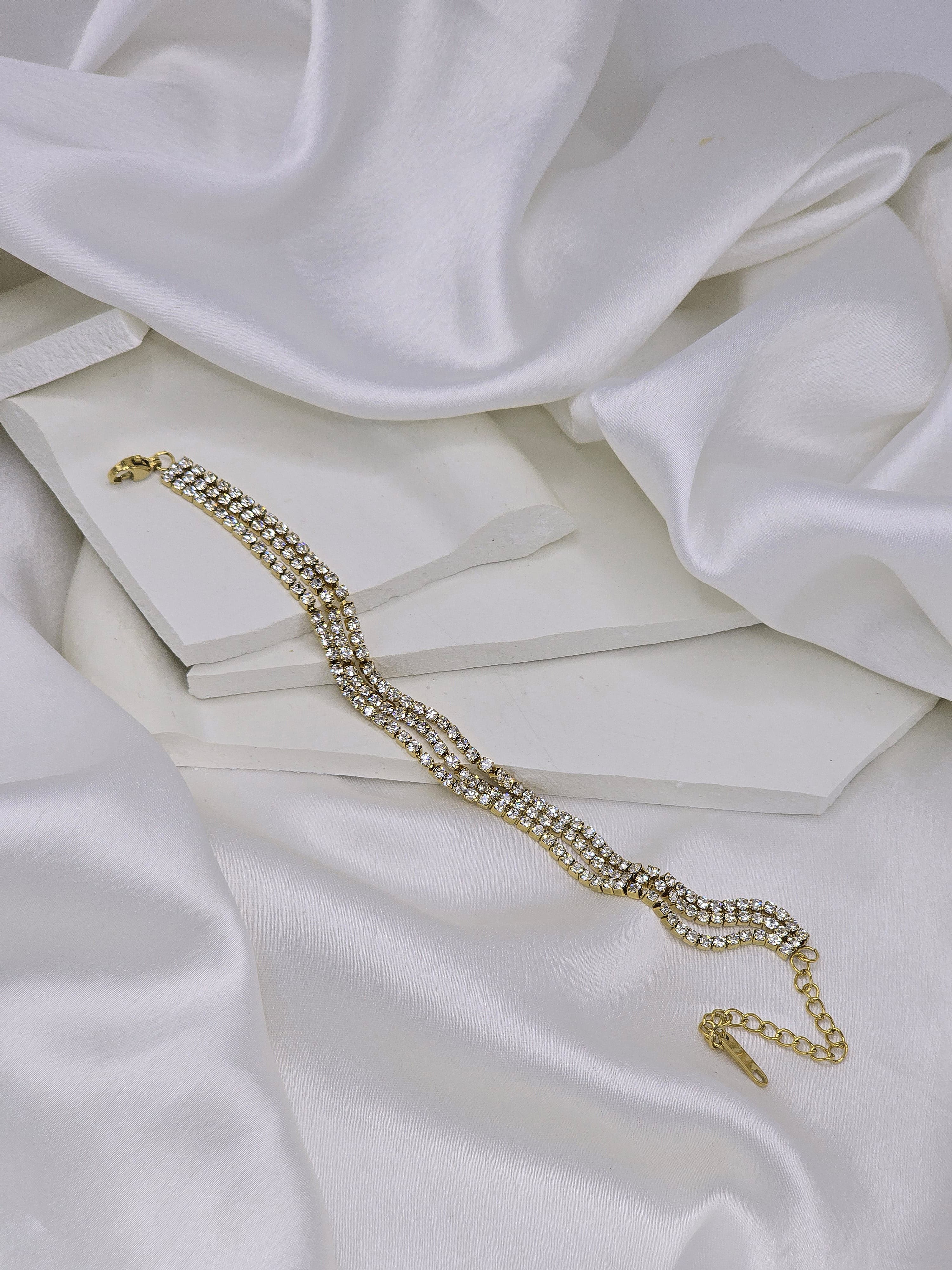 Crystal Glamour Double Row Bracelet