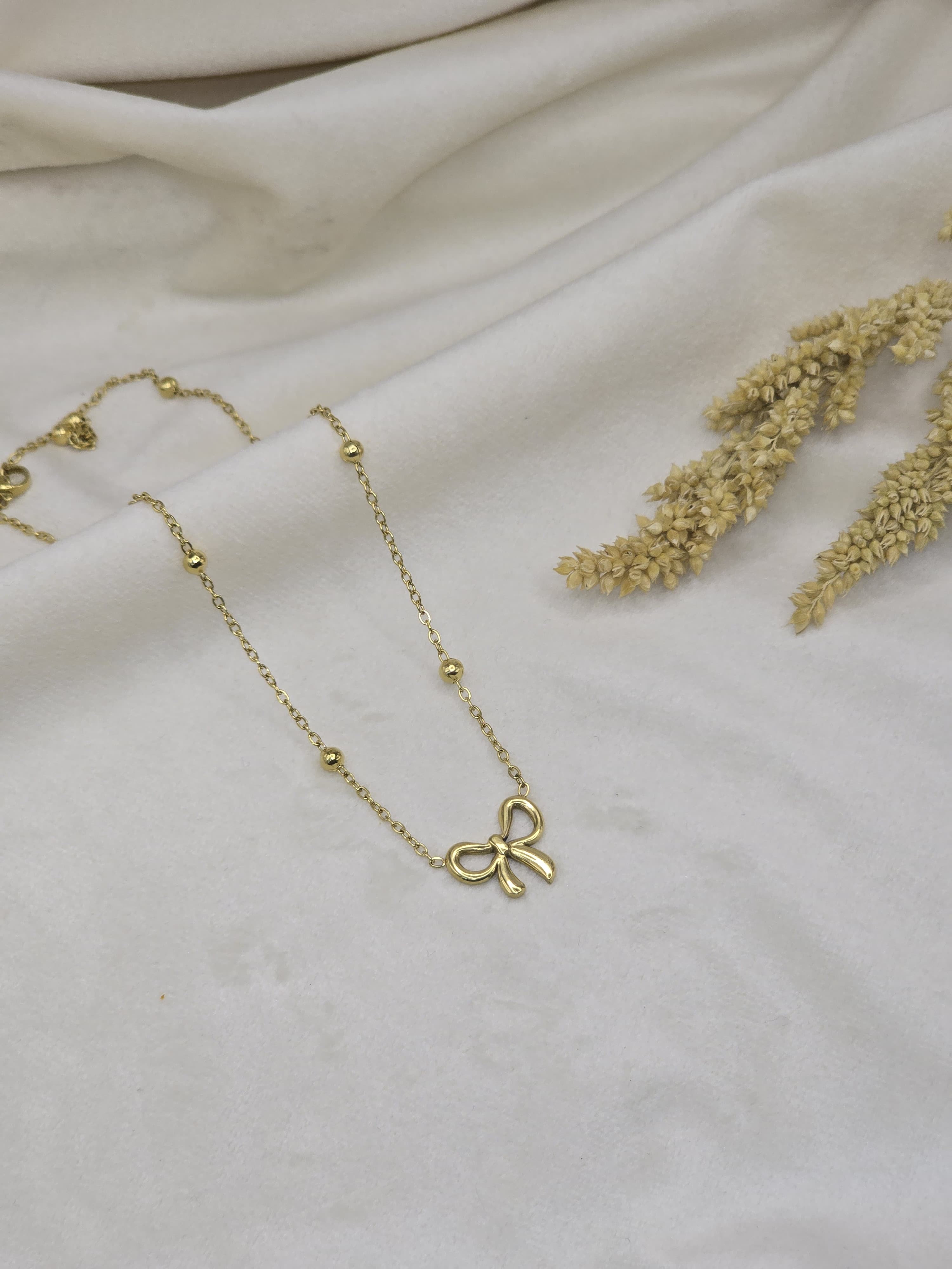 Petite Bow Charm Necklace