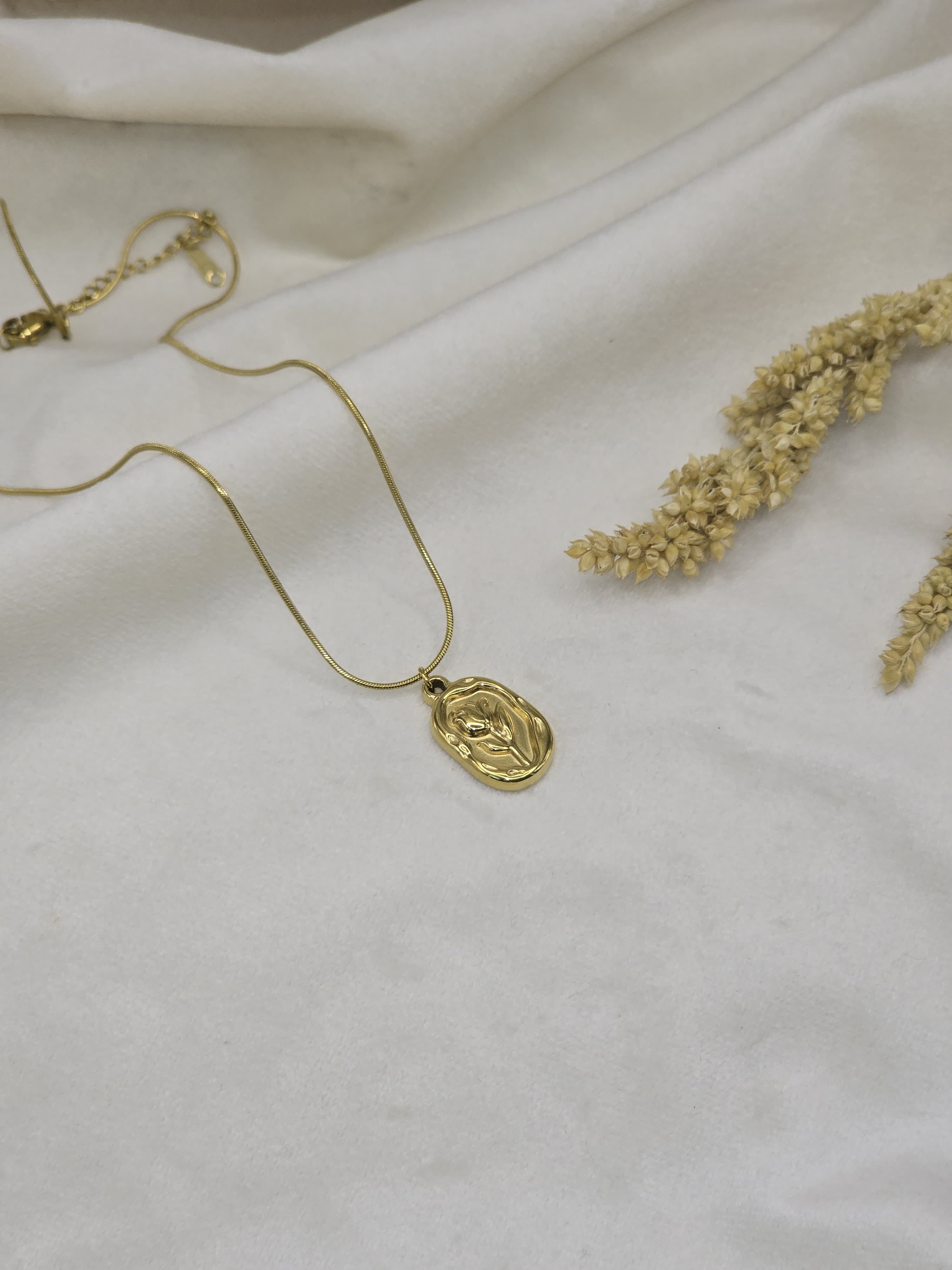 Golden Muse Portrait Necklace