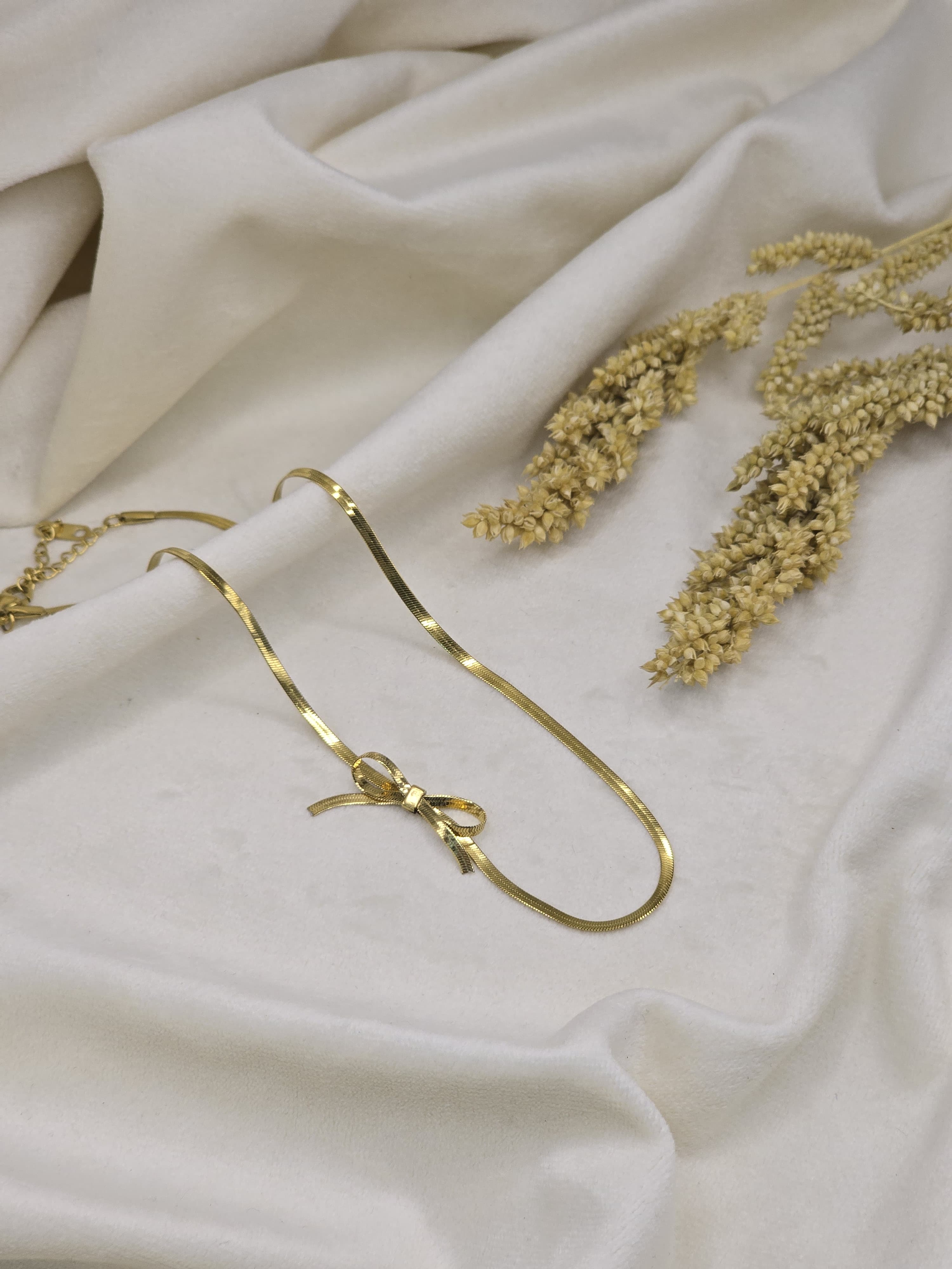 Sleek Ribbon Bow Necklace