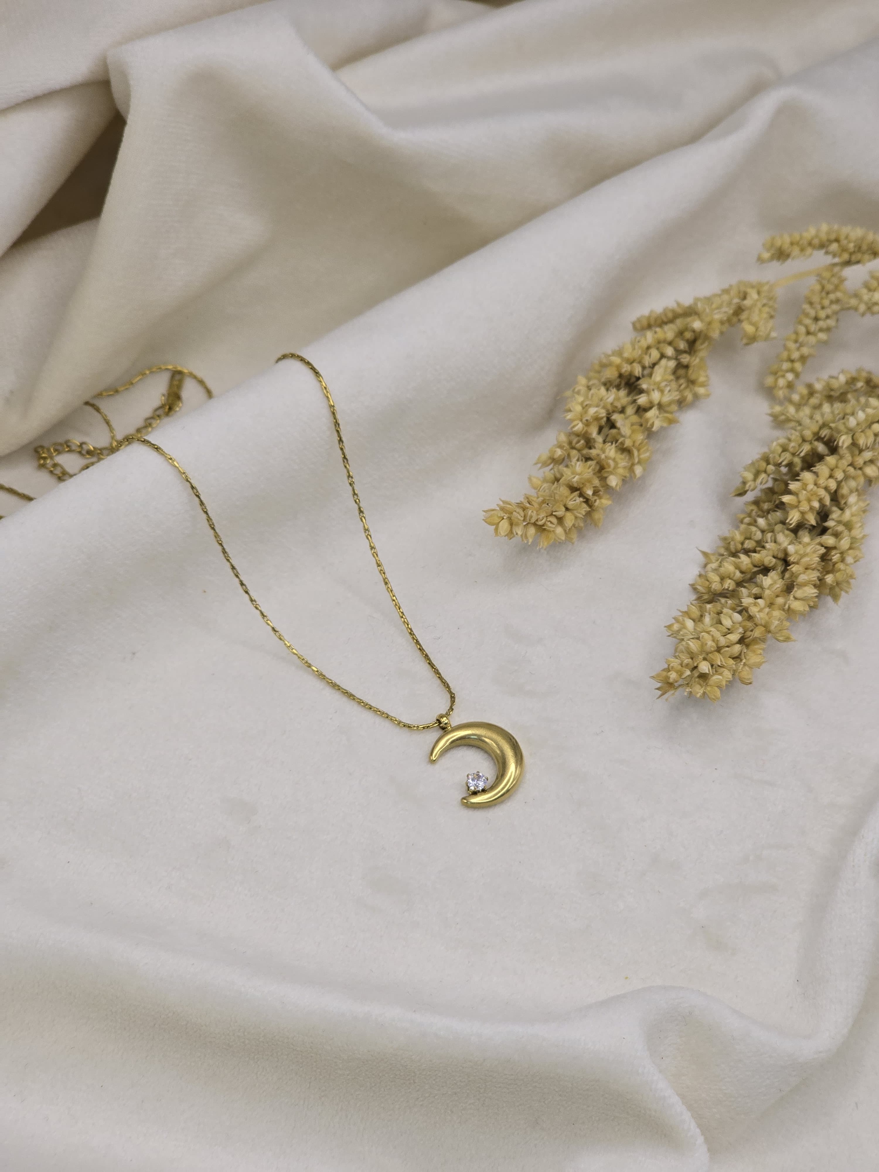 Crescent Moon Sparkle Necklace