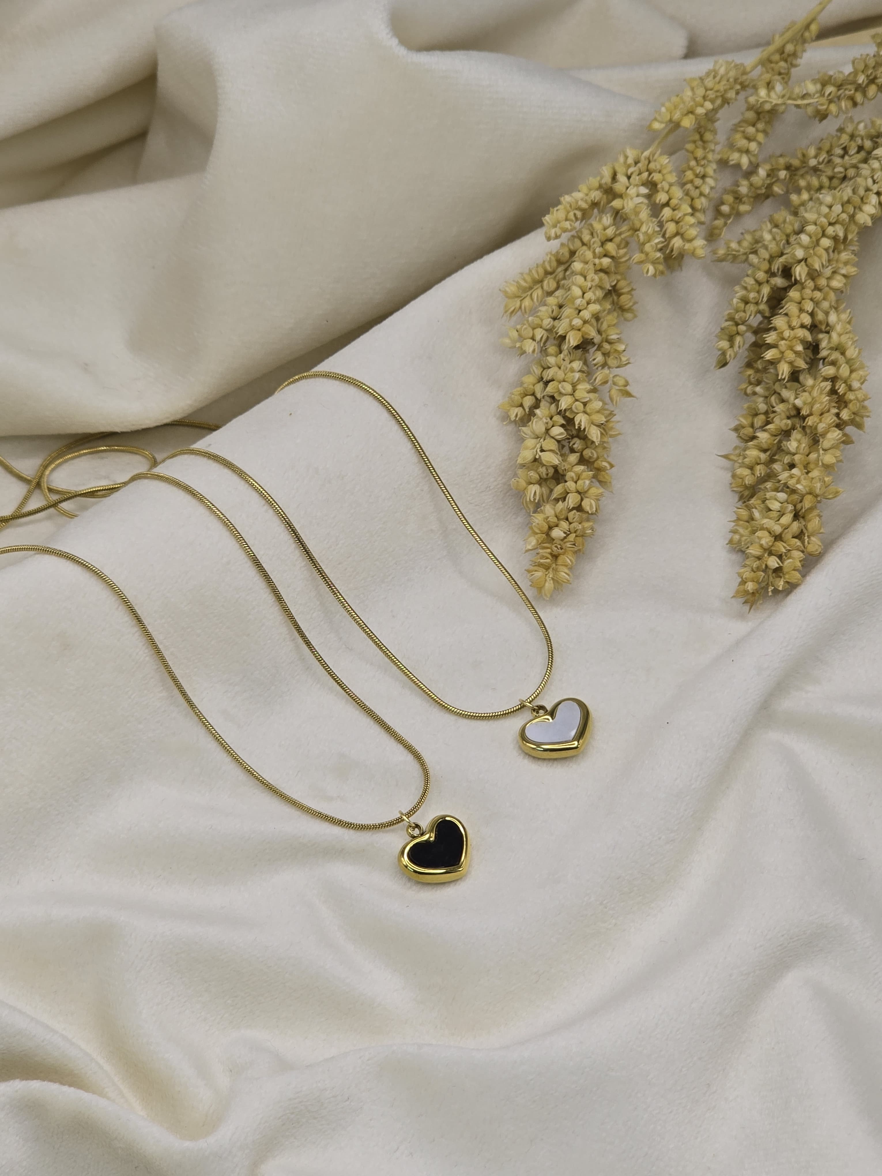 Enamel Heart Pendant Necklaces