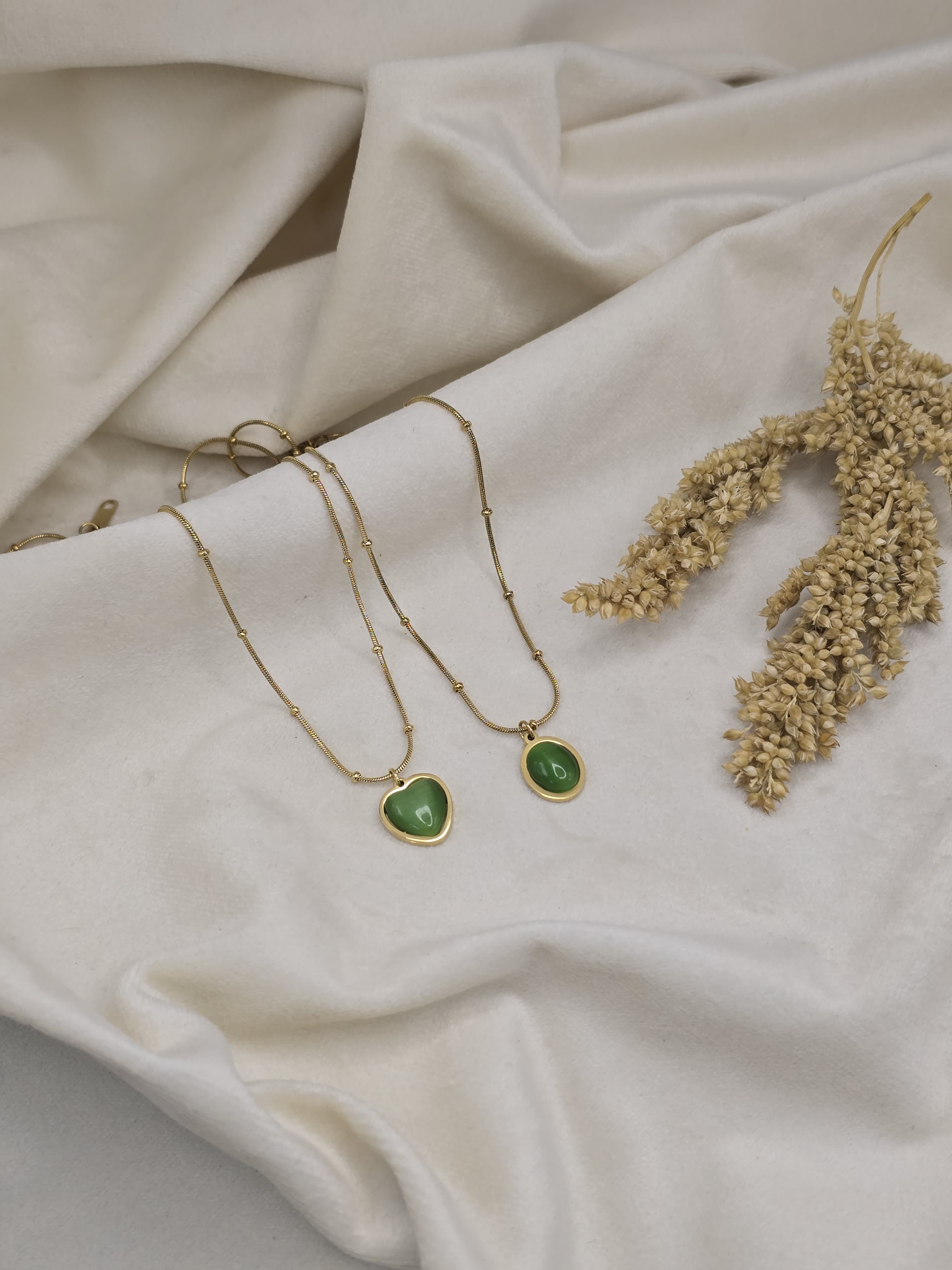 Jade Heart Pendant Necklaces