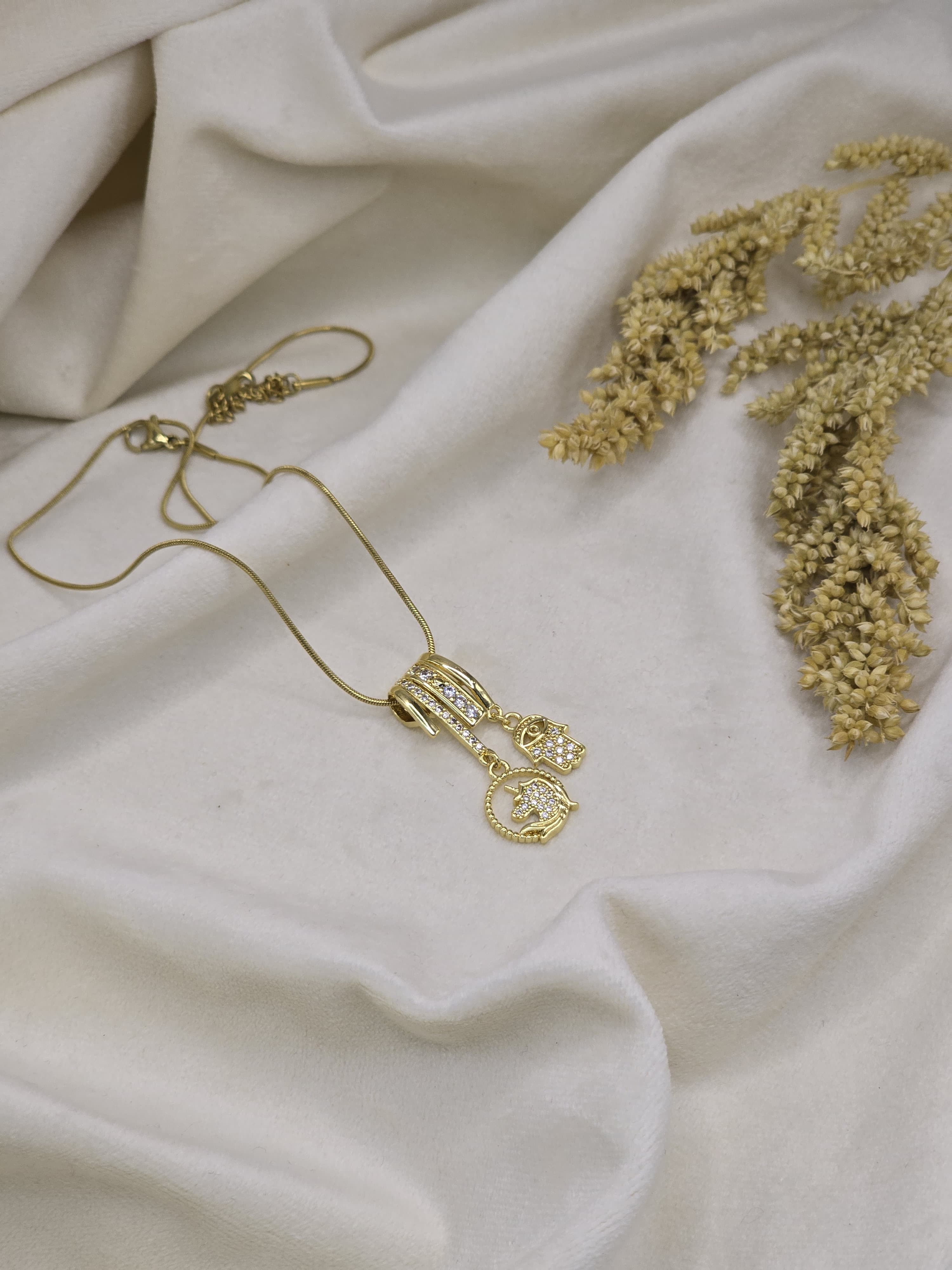 Royal Charms Pavé Pendant Necklace