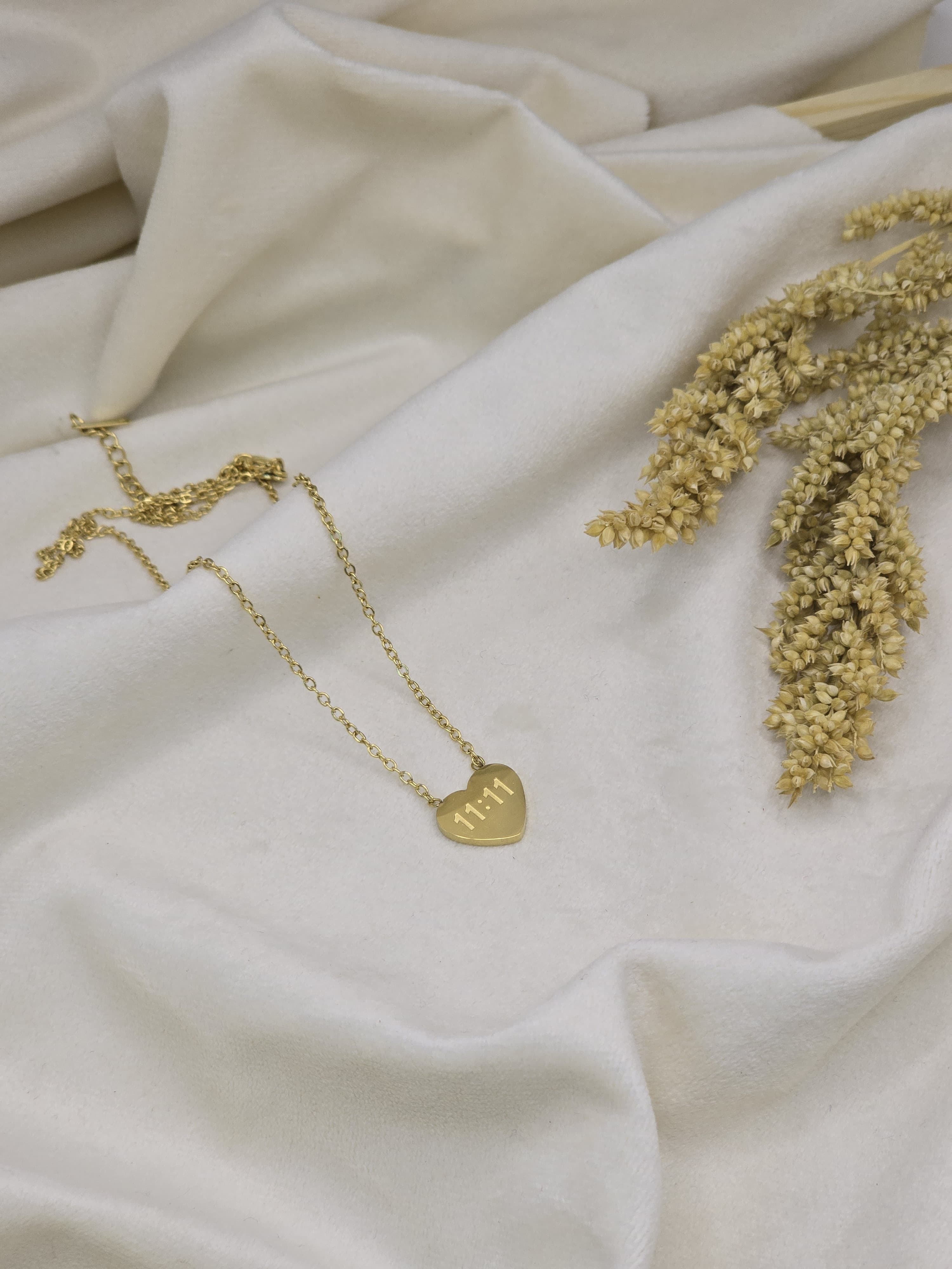 11:11 Affirmation Heart Necklace