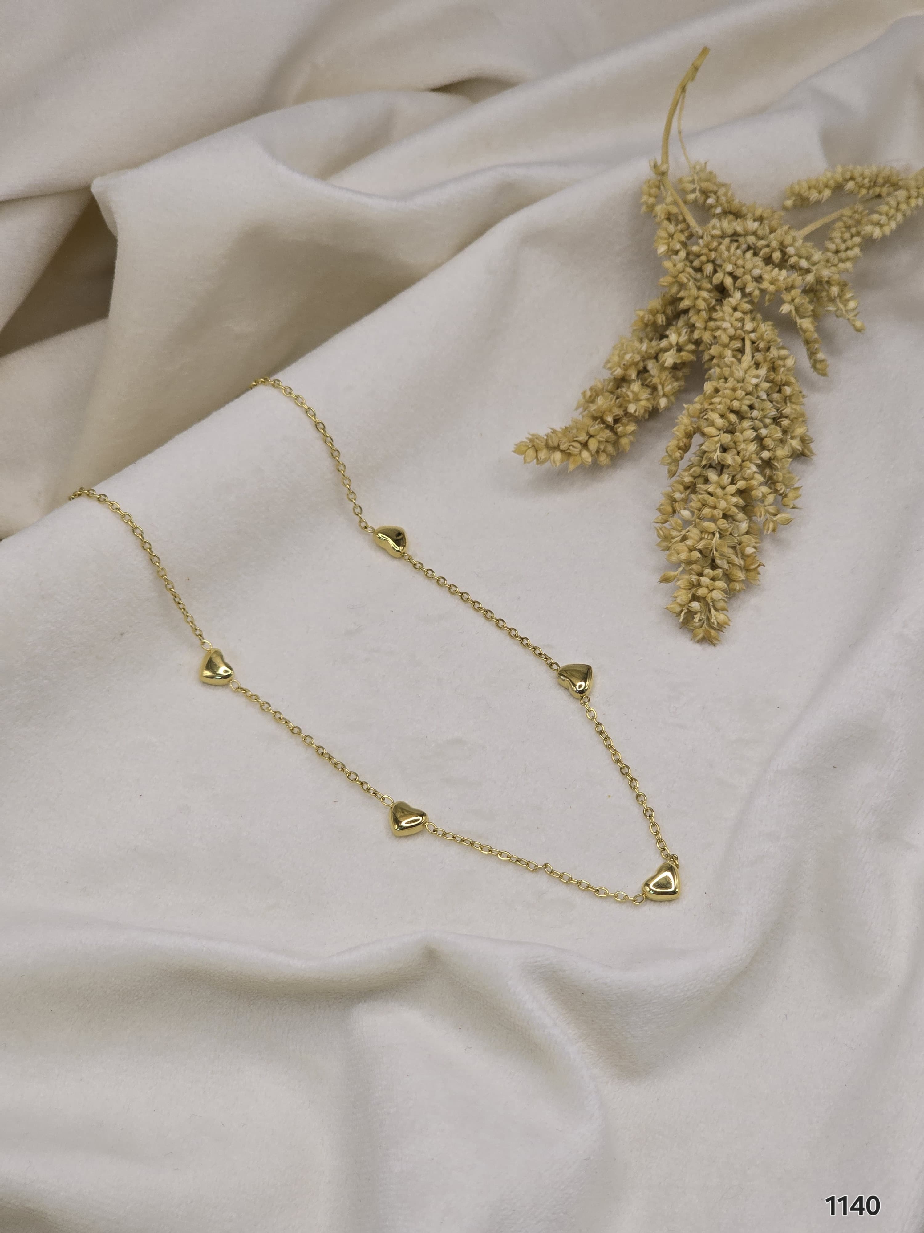 Petite Hearts Station Necklace