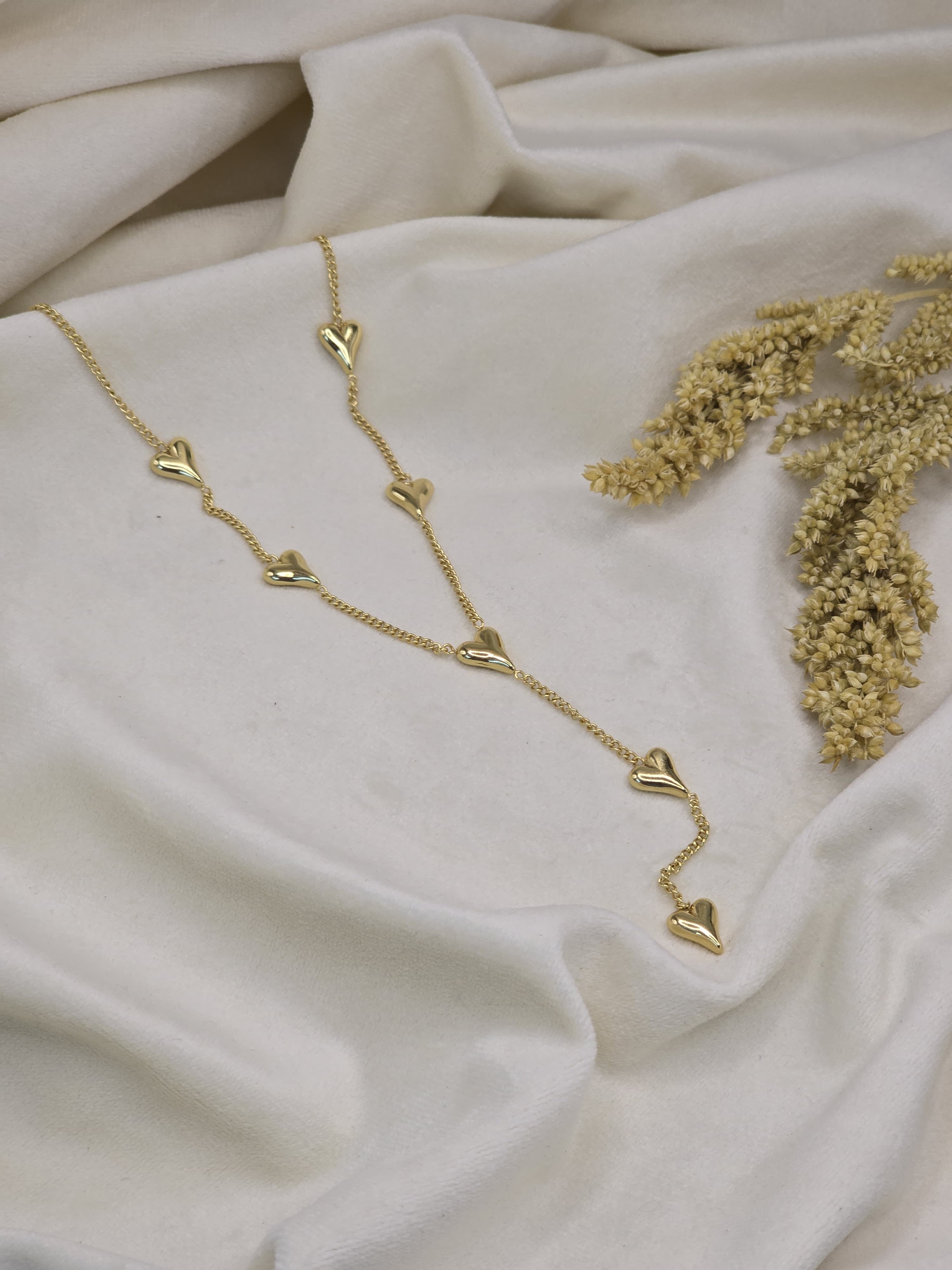 Shimmering Hearts Link Necklace