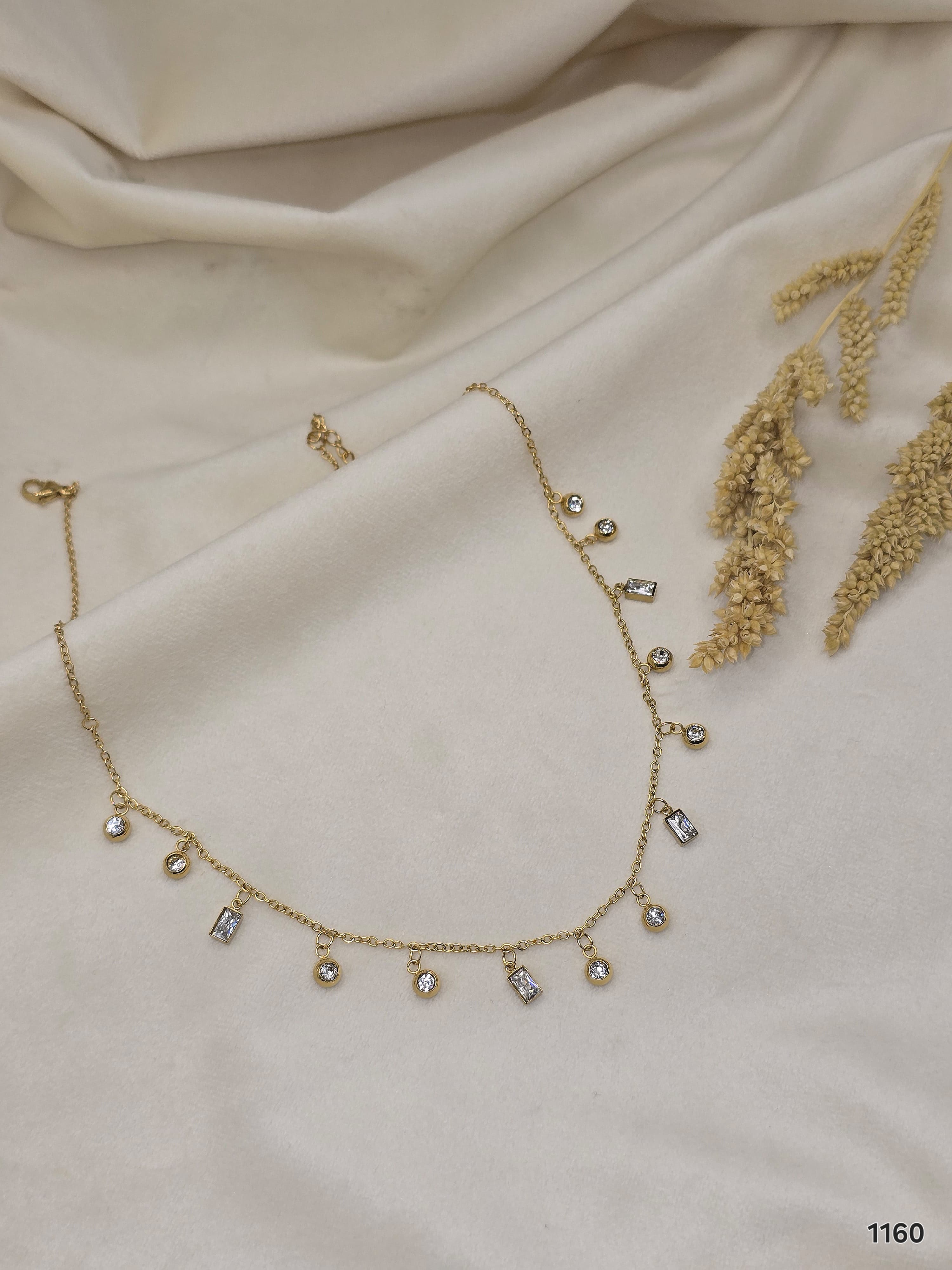Sparkling Drop Charm Necklace