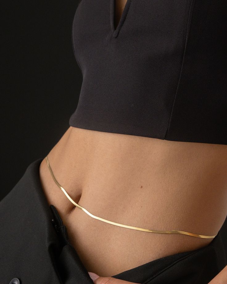 Sleek Herringbone Waist Chain