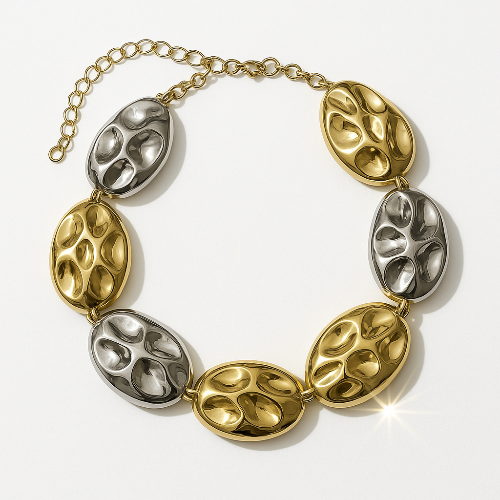 18K Gold & Silver Dual-Tone Link Necklace