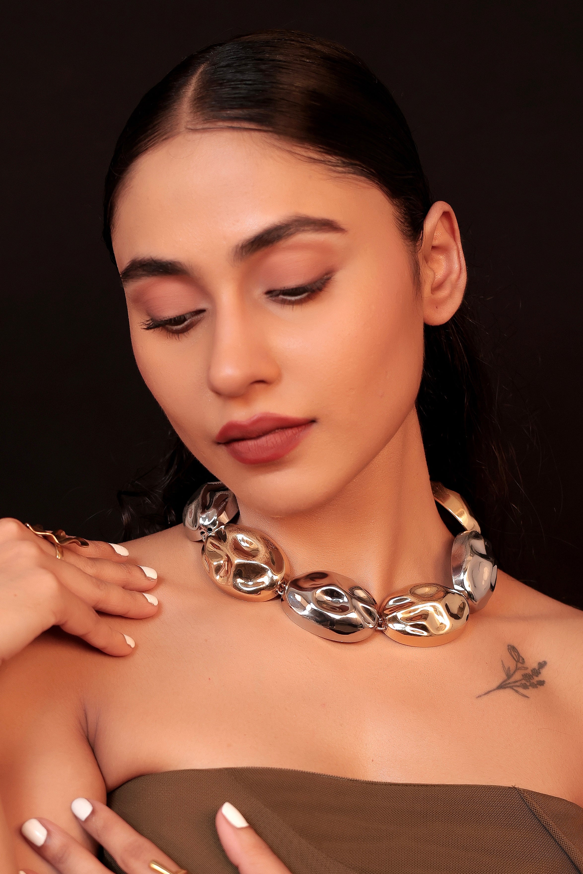 18K Gold & Silver Dual-Tone Link Necklace