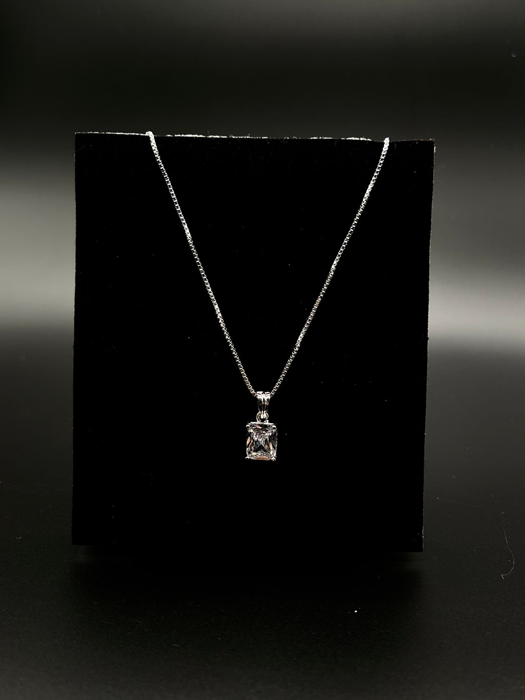 Classic Emerald-Cut Pendant Necklace