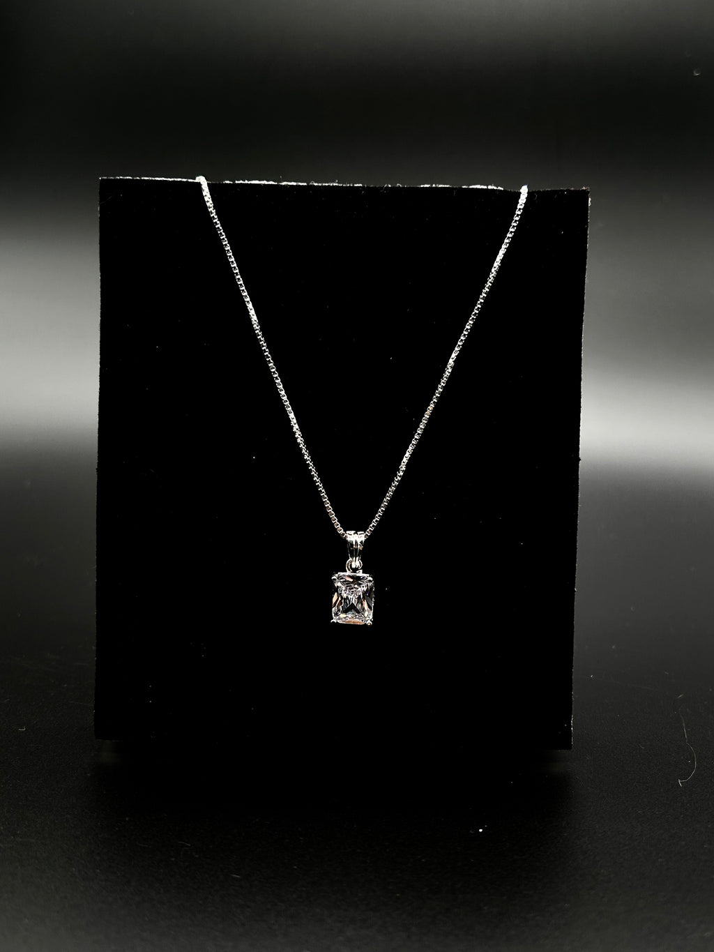 Classic Emerald-Cut Pendant Necklace