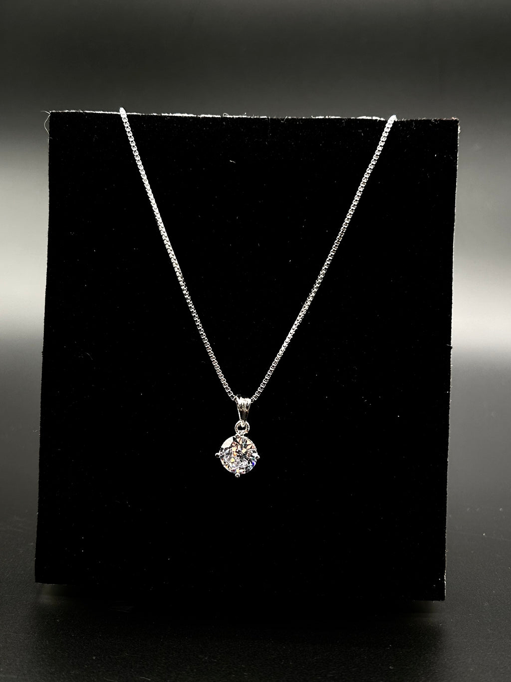 Crystal Solitaire Pendant Necklace