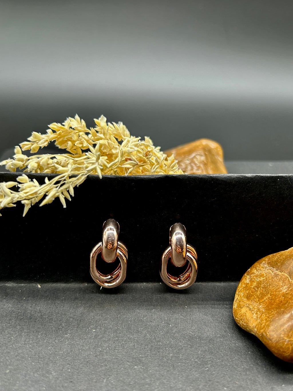 Rose Gold Link Hoop Earrings