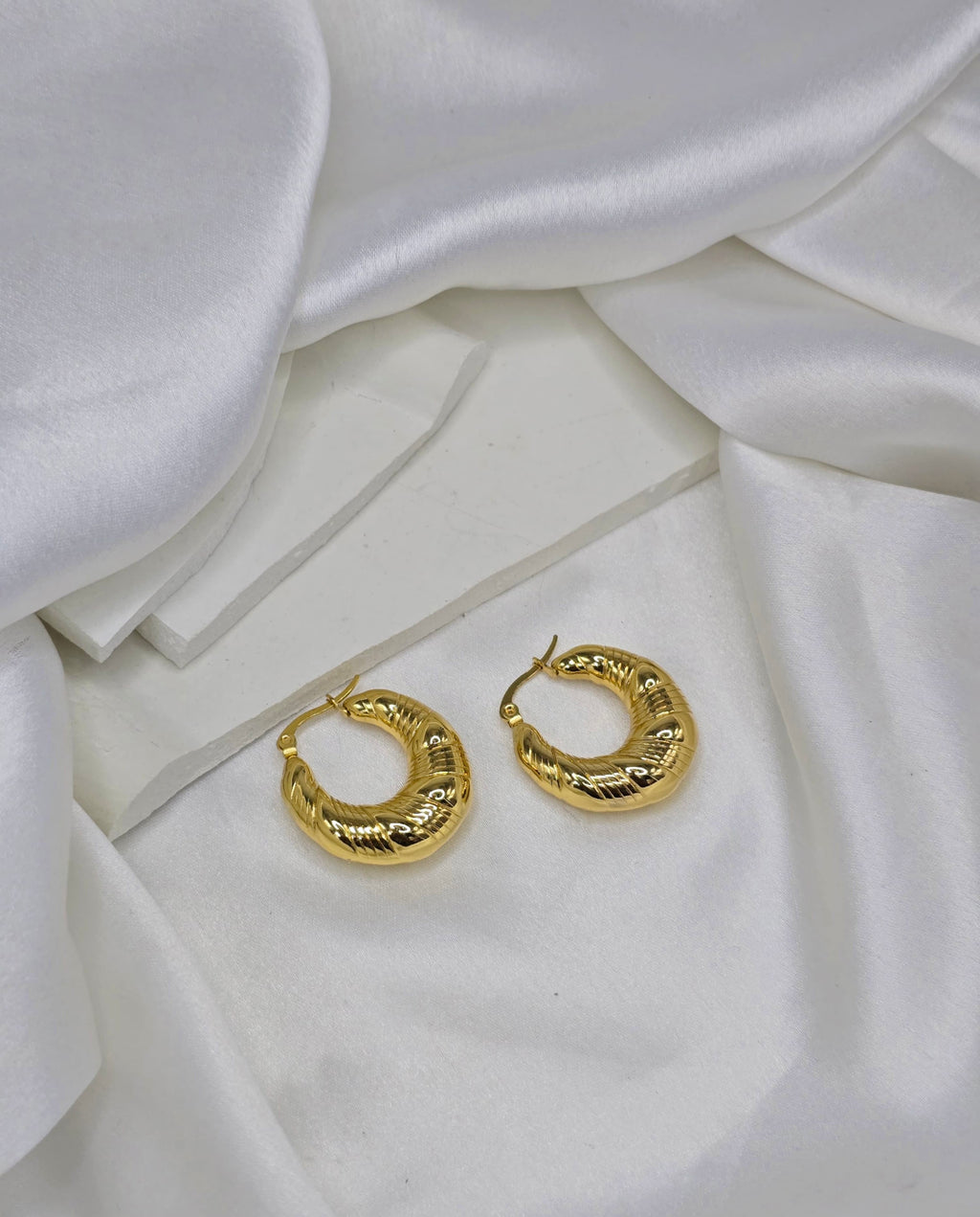 Textured Dome Huggie Hoops