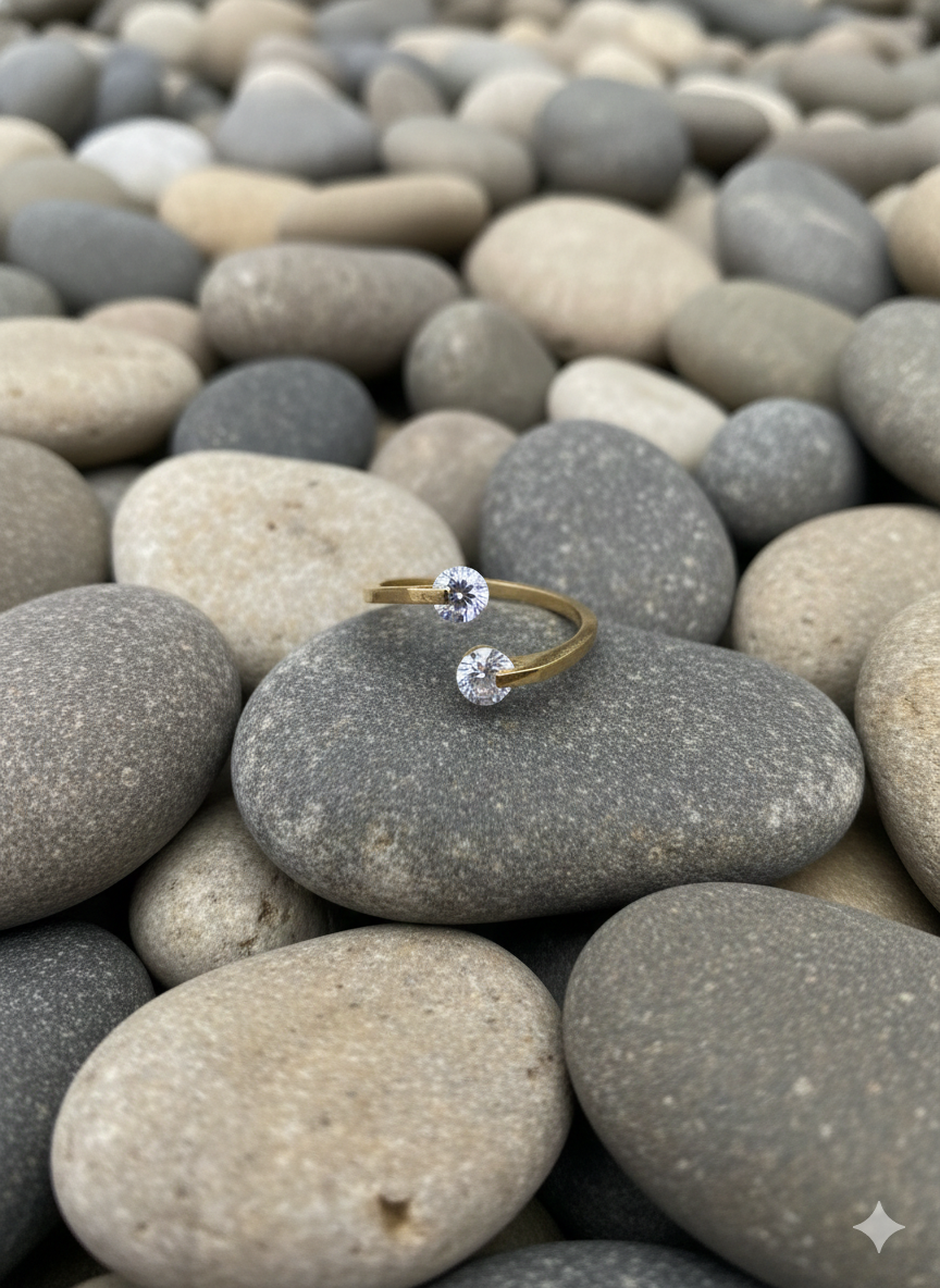 Duo-Stone Bypass Ring