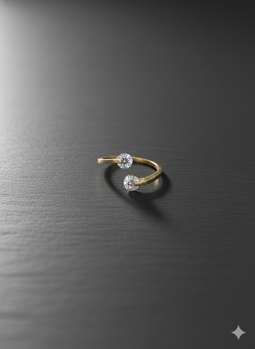 Duo-Stone Bypass Ring