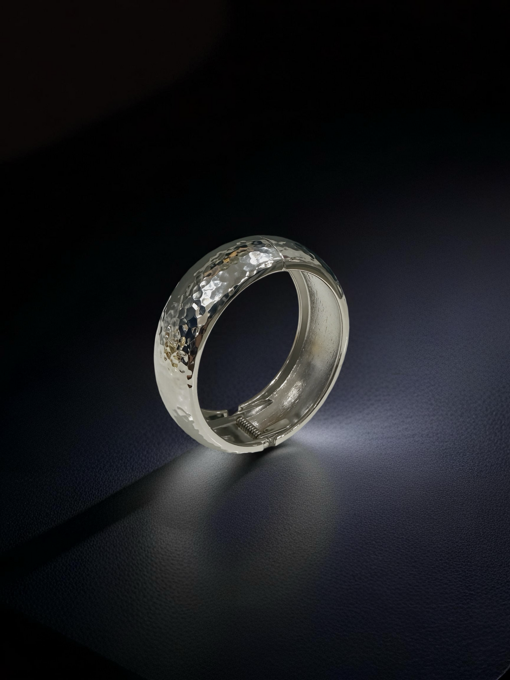 925 Silver Plated Hammered Kada
