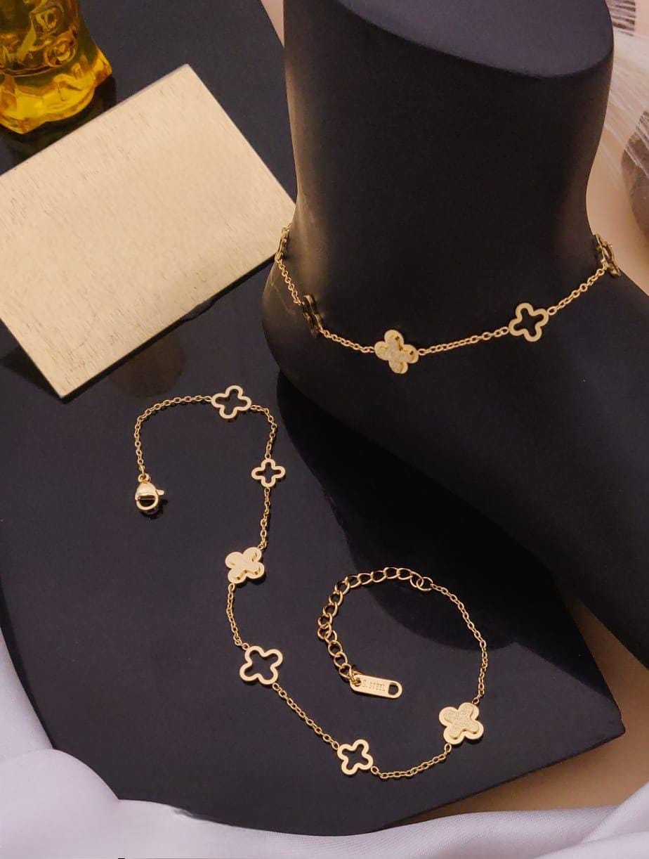 Alternative Flower Gold Anklet
